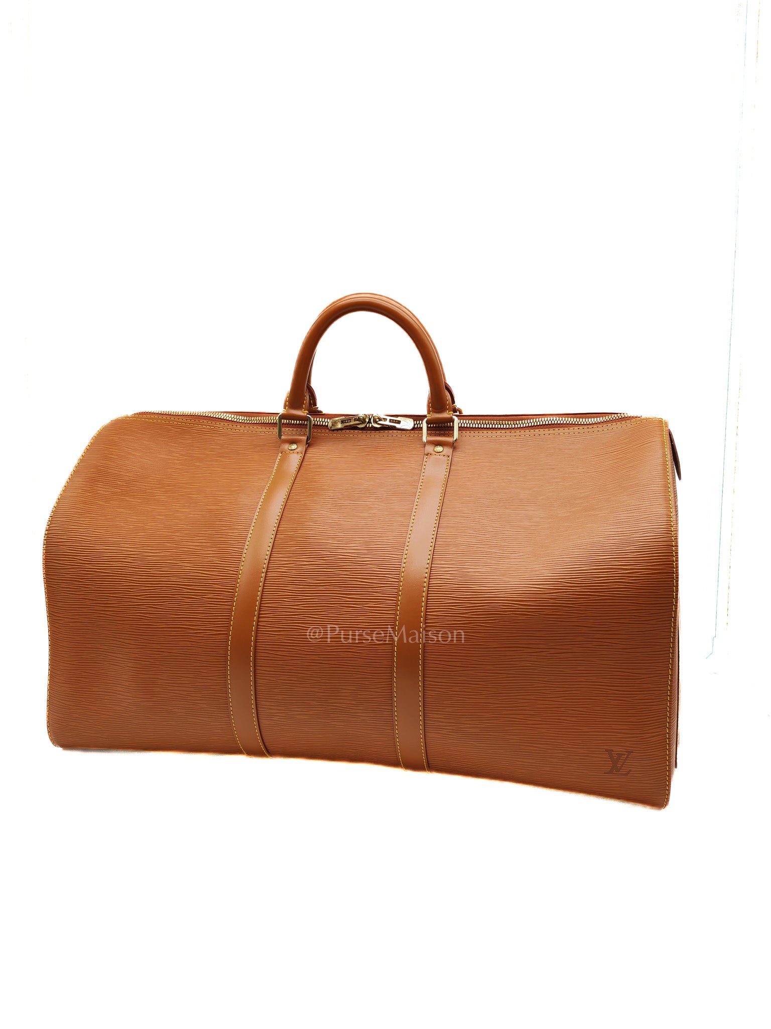 Keepall 50 Duffle Bag in Brown Epi Leather | Purse Maison Luxury Bags Shop