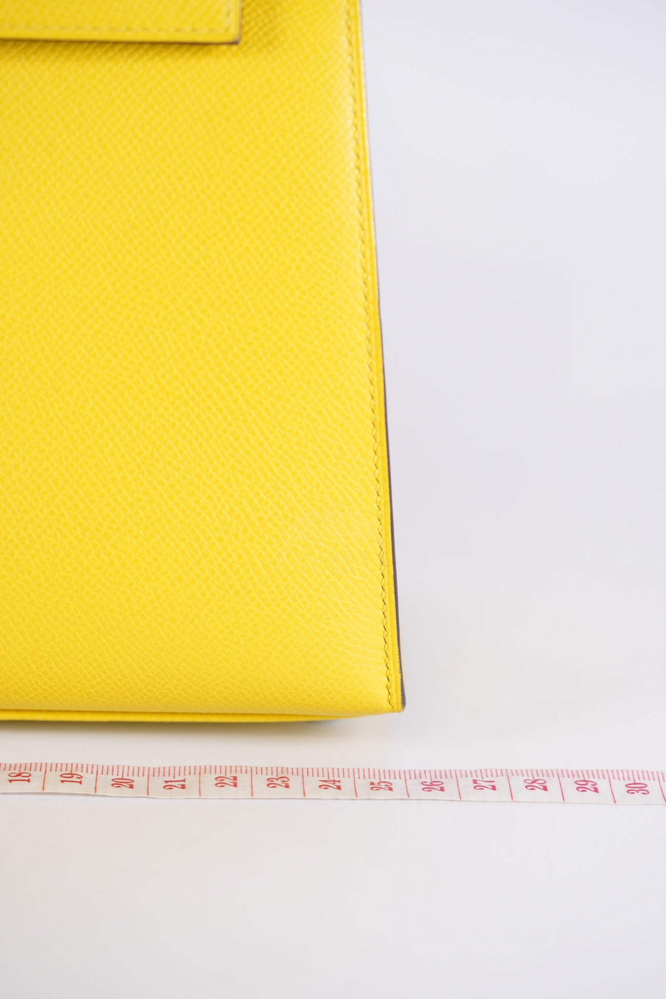 Kelly 25 in Jaune De Naples Sellier Epsom Leather & Palladium Hardware Stamp U (2022) | Purse Maison Luxury Bags Shop