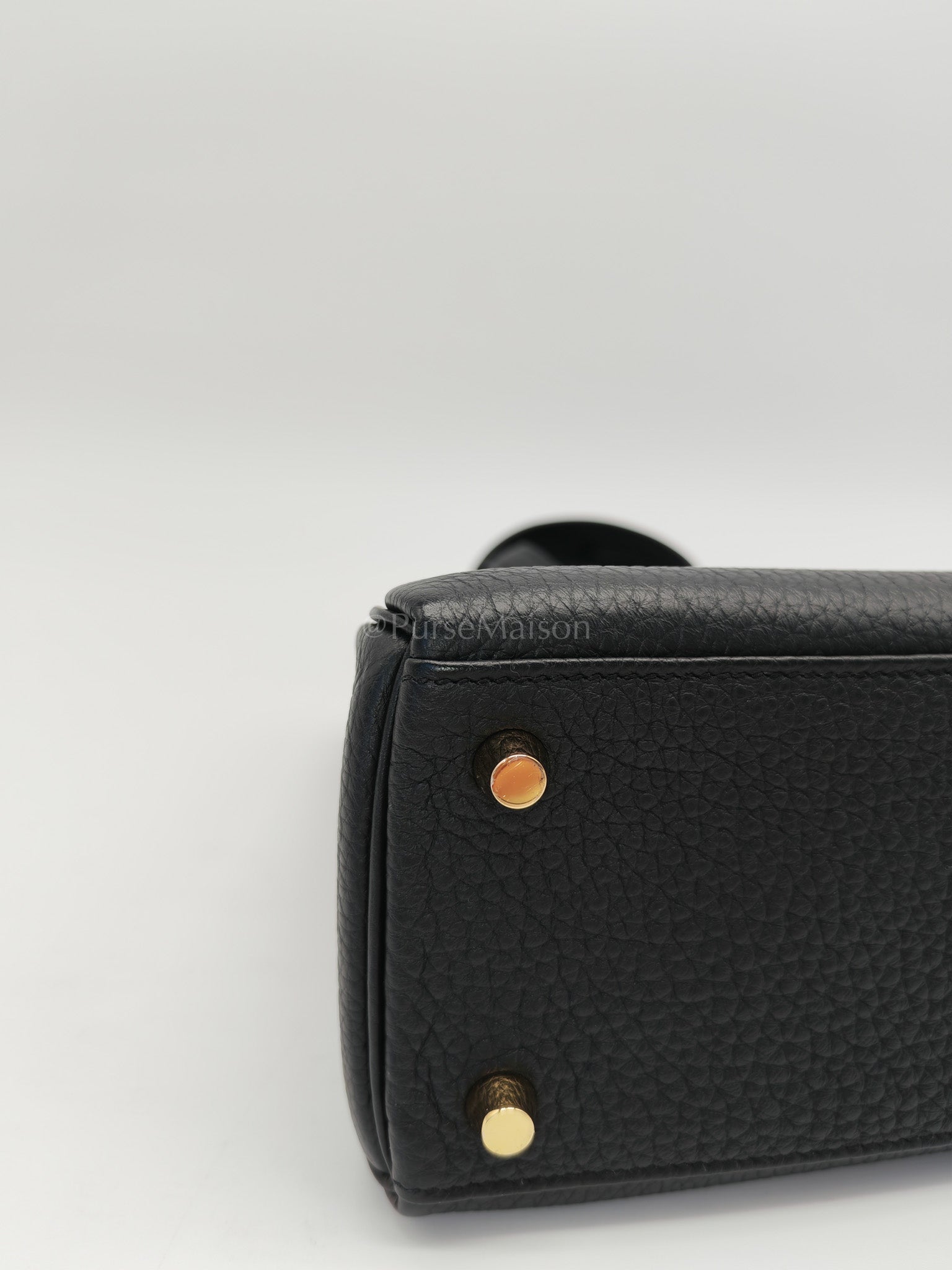 Kelly 25 Retourne Black in Togo Leather and Gold Hardware Stamp B (2023) | Purse Maison Luxury Bags Shop