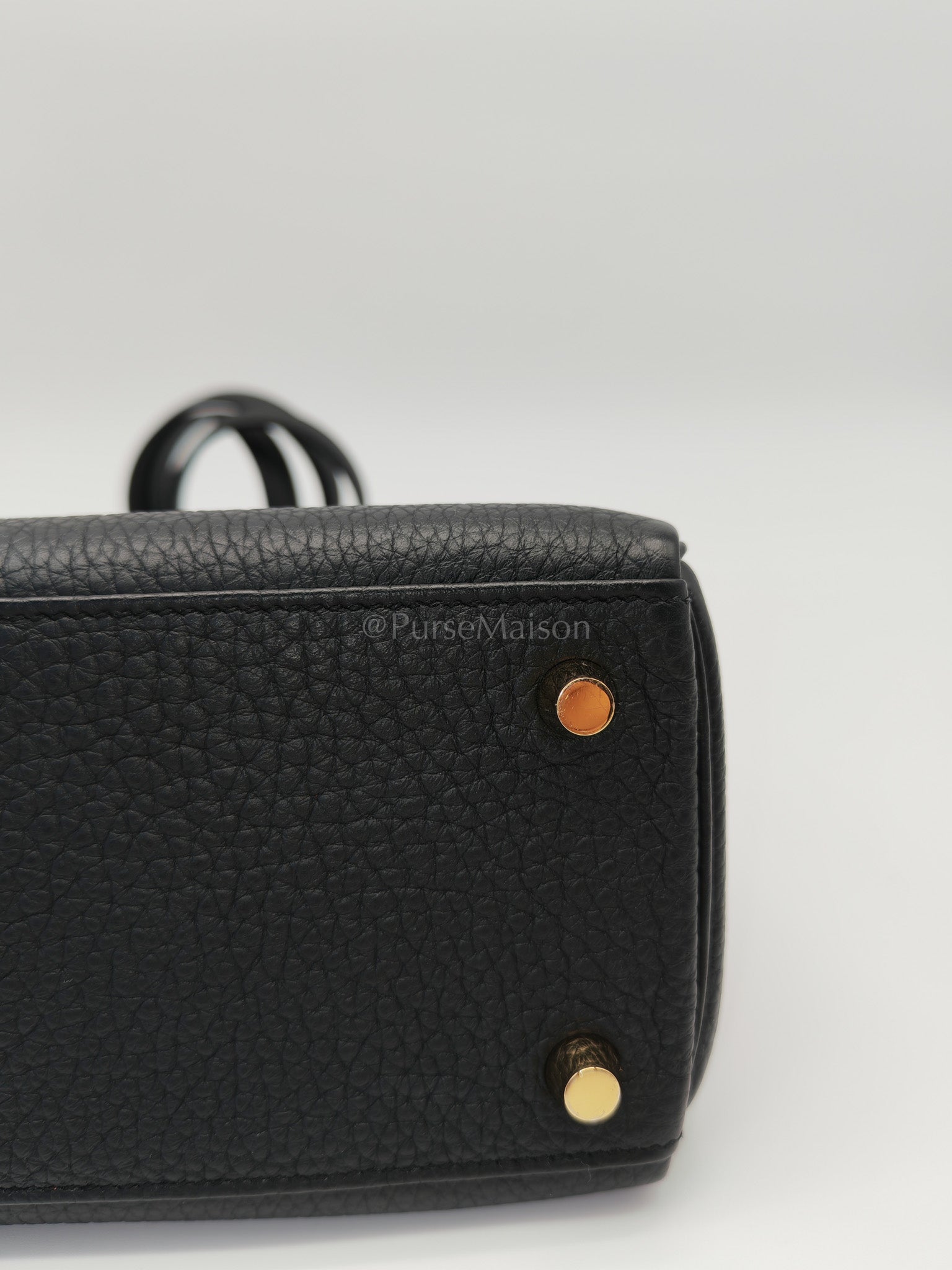 Kelly 25 Retourne Black in Togo Leather and Gold Hardware Stamp B (2023) | Purse Maison Luxury Bags Shop