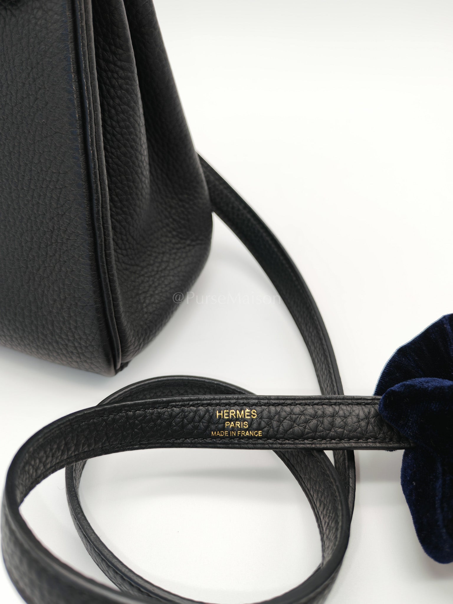 Kelly 25 Retourne Black in Togo Leather and Gold Hardware Stamp B (2023) | Purse Maison Luxury Bags Shop