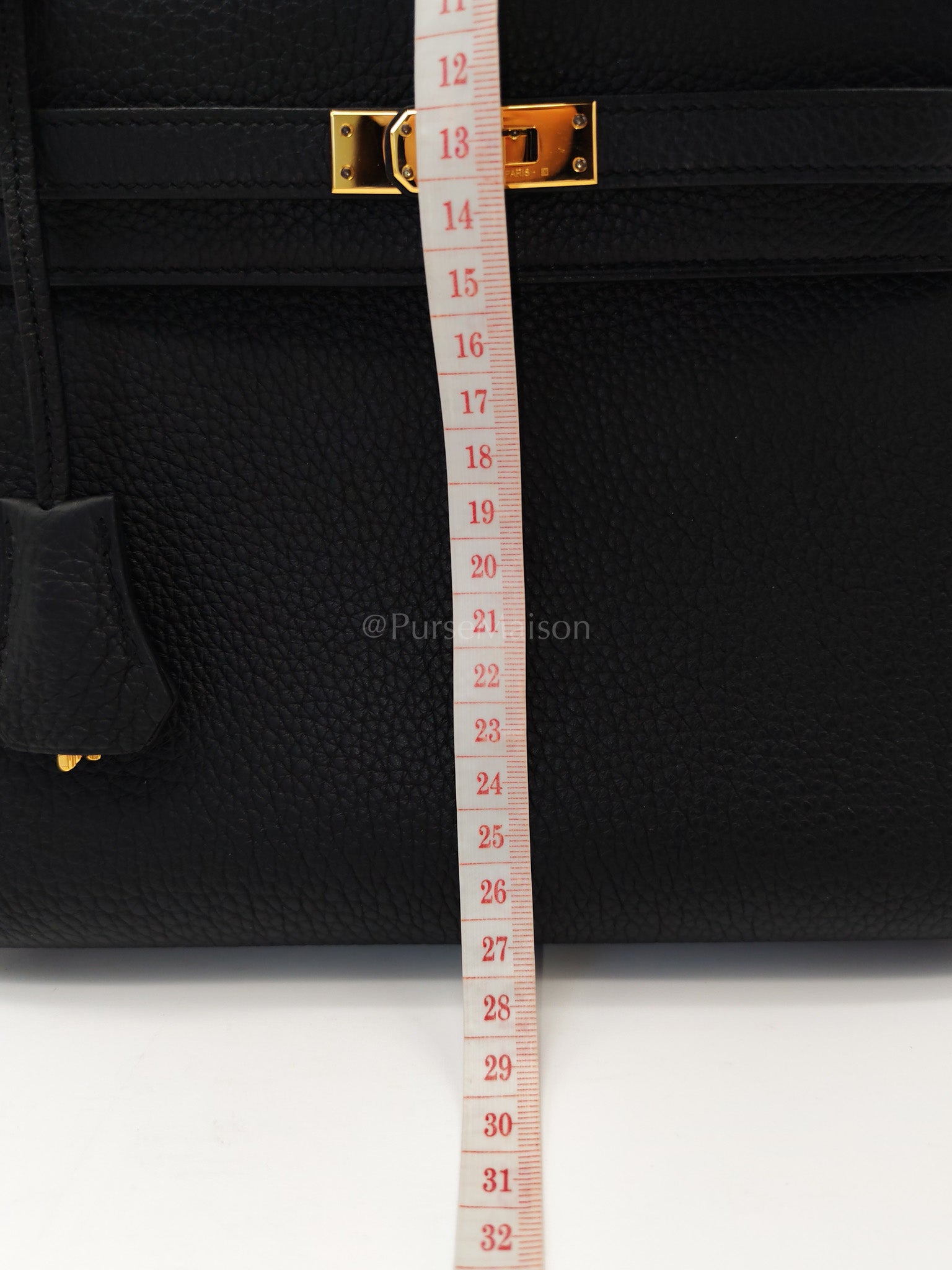 Kelly 25 Retourne Black in Togo Leather and Gold Hardware Stamp B (2023) | Purse Maison Luxury Bags Shop