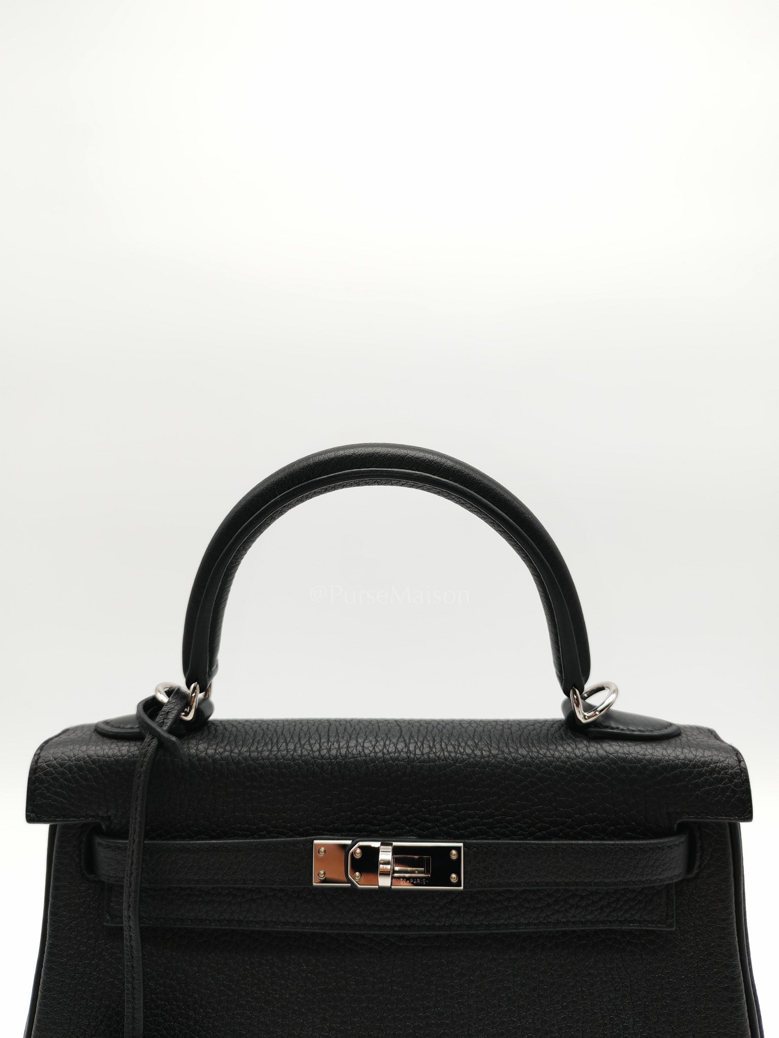Kelly 25 Retourne in Black Togo Leather Palladium Hardware Stamp B(2023) | Purse Maison Luxury Bags Shop
