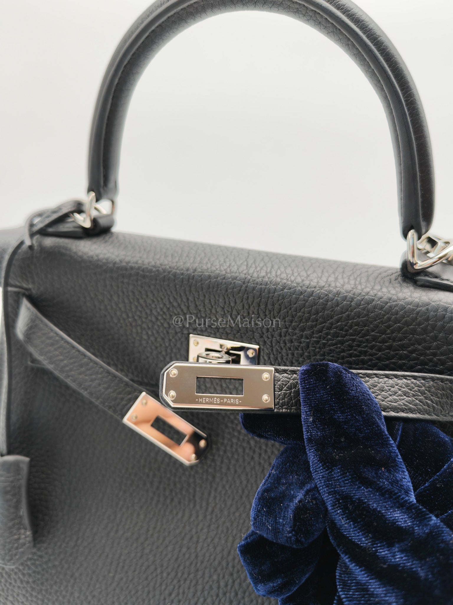 Kelly 25 Retourne in Black Togo Leather Palladium Hardware Stamp B(2023) | Purse Maison Luxury Bags Shop