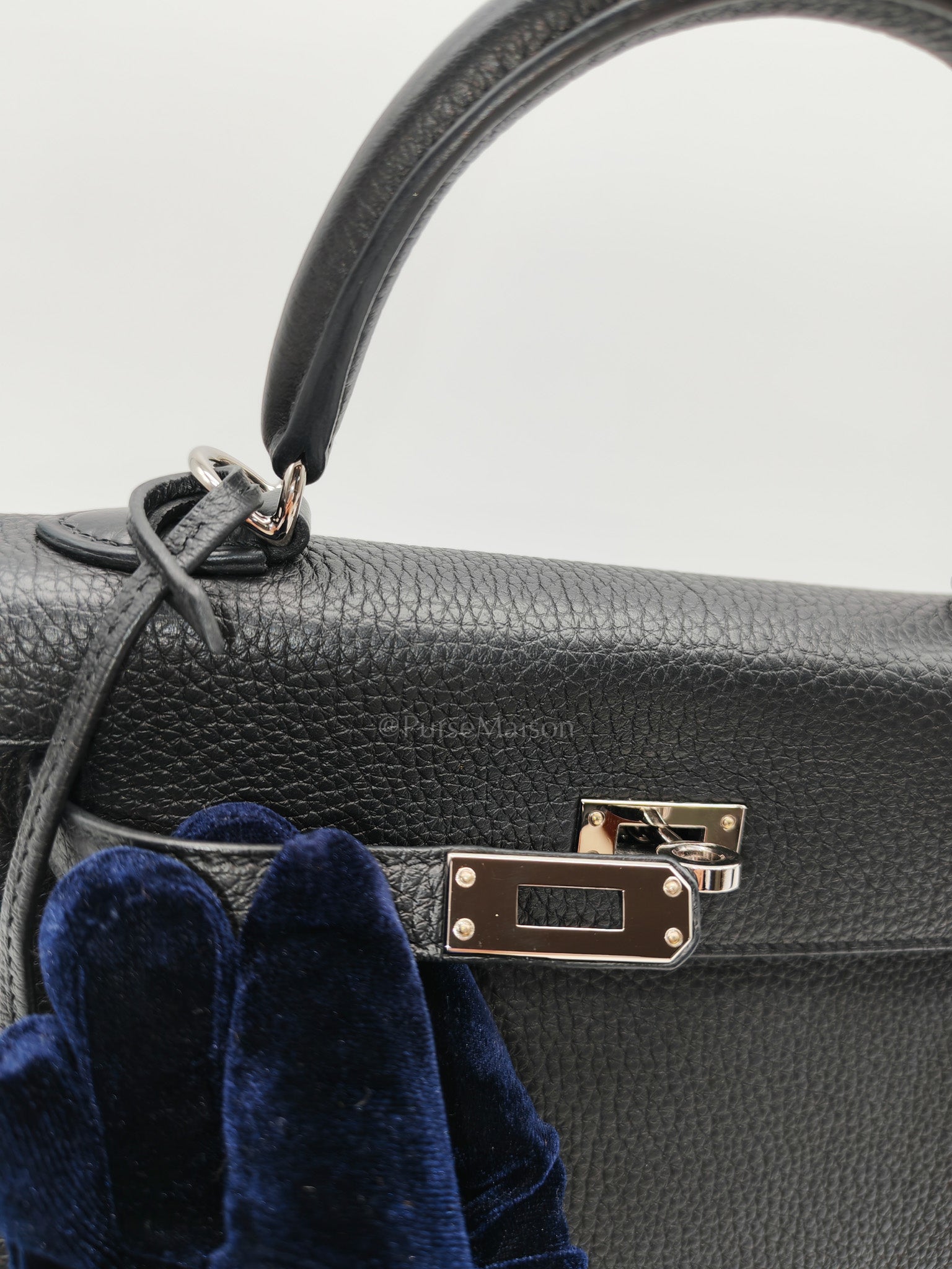 Kelly 25 Retourne in Black Togo Leather Palladium Hardware Stamp B(2023) | Purse Maison Luxury Bags Shop