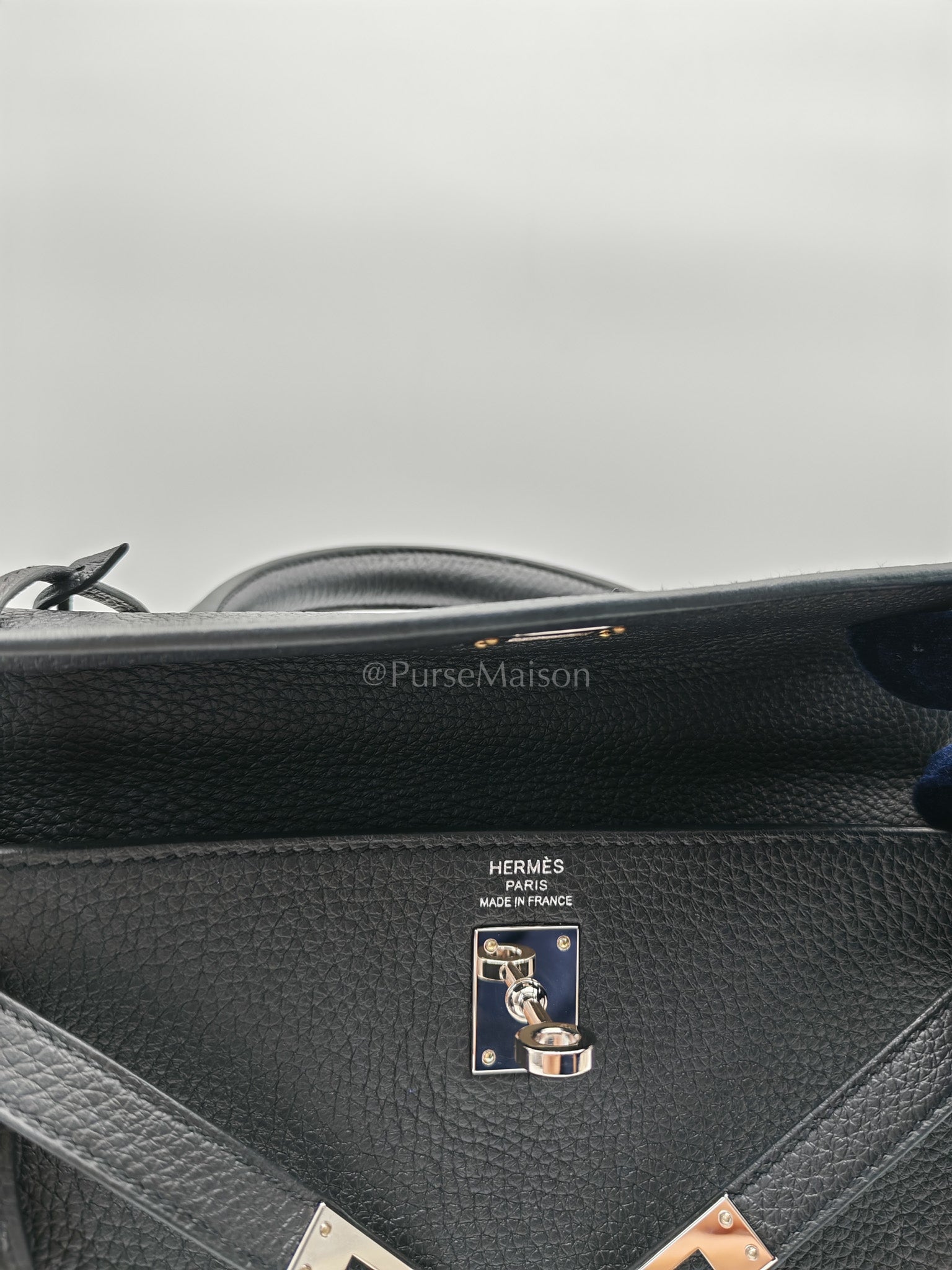 Kelly 25 Retourne in Black Togo Leather Palladium Hardware Stamp B(2023) | Purse Maison Luxury Bags Shop