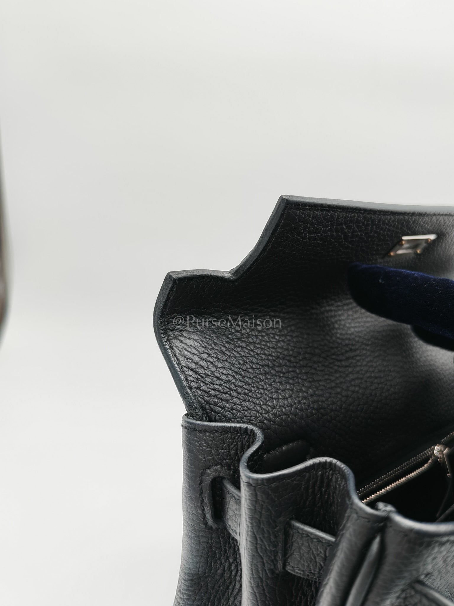 Kelly 25 Retourne in Black Togo Leather Palladium Hardware Stamp B(2023) | Purse Maison Luxury Bags Shop