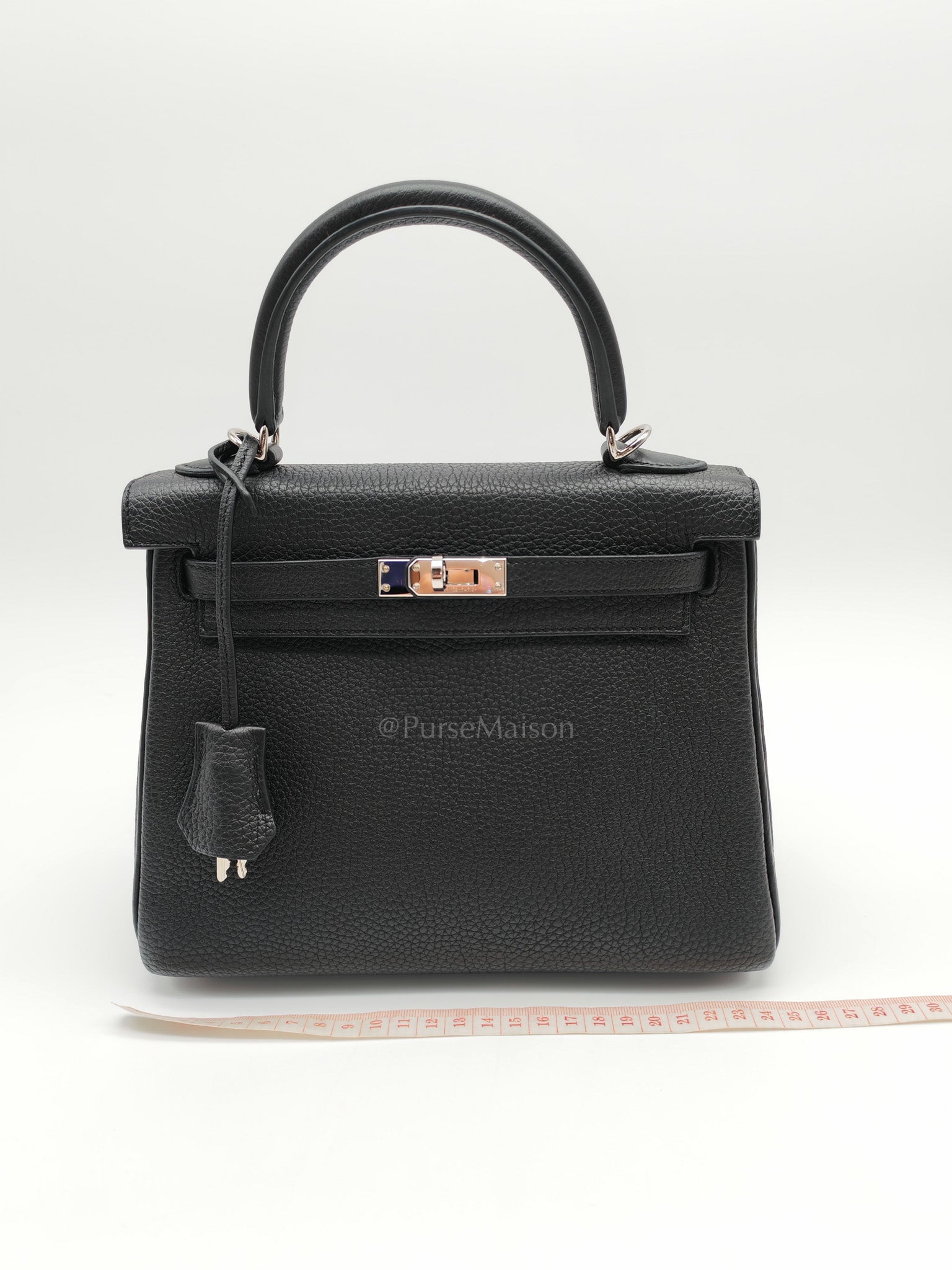 Kelly 25 Retourne in Black Togo Leather Palladium Hardware Stamp B(2023) | Purse Maison Luxury Bags Shop