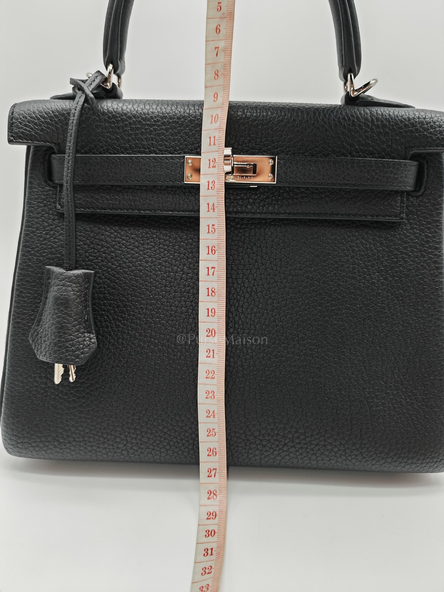Kelly 25 Retourne in Black Togo Leather Palladium Hardware Stamp B(2023) | Purse Maison Luxury Bags Shop