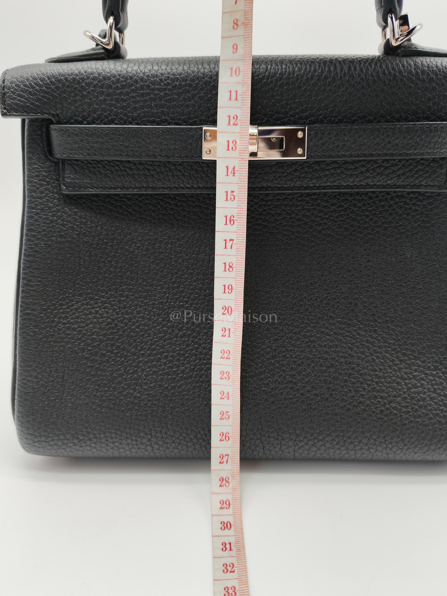 Kelly 25 Retourne in Black Togo Leather Palladium Hardware Stamp B(2023) | Purse Maison Luxury Bags Shop