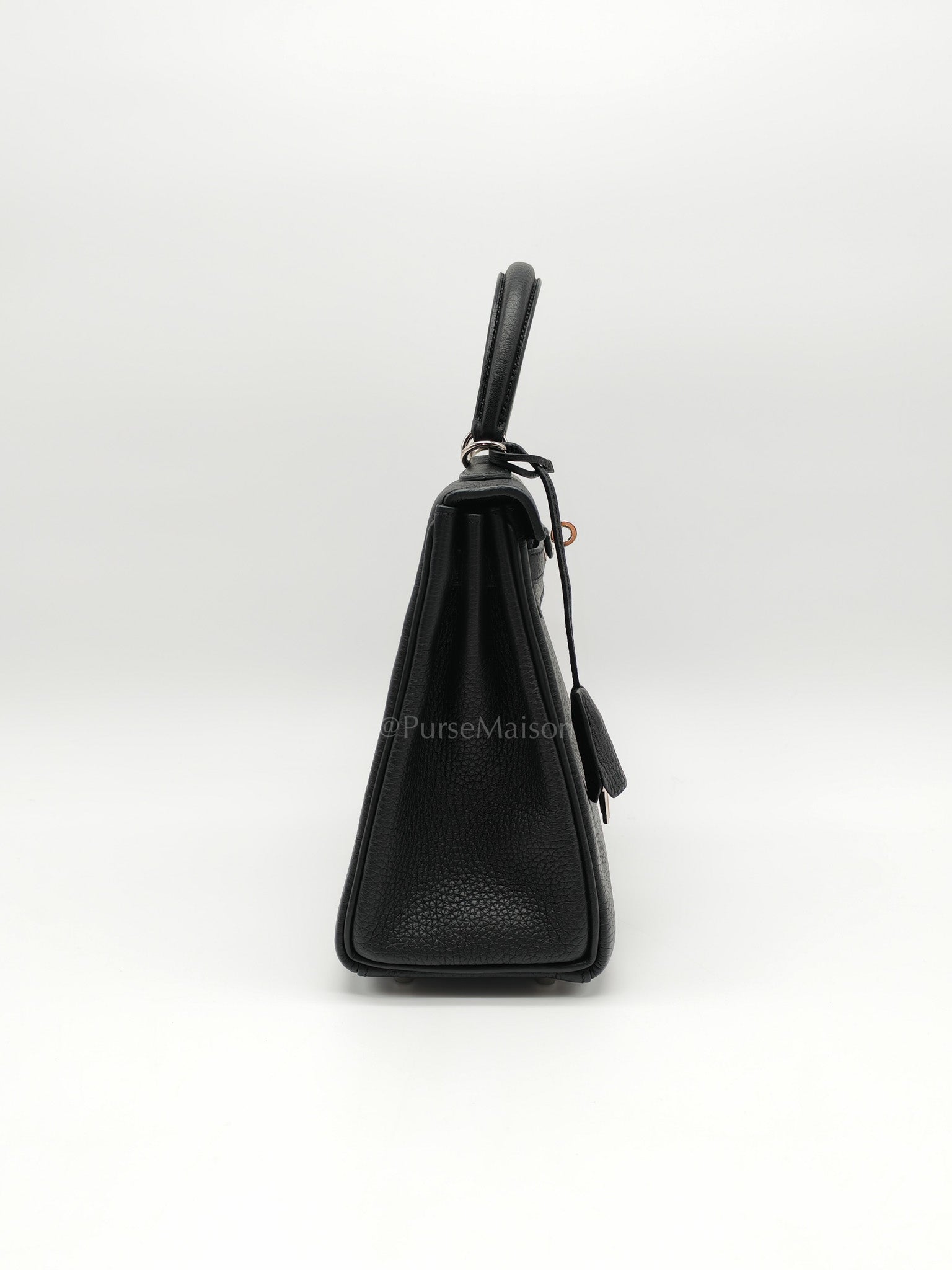 Kelly 25 Retourne in Black Togo Leather Palladium Hardware Stamp B(2023) | Purse Maison Luxury Bags Shop