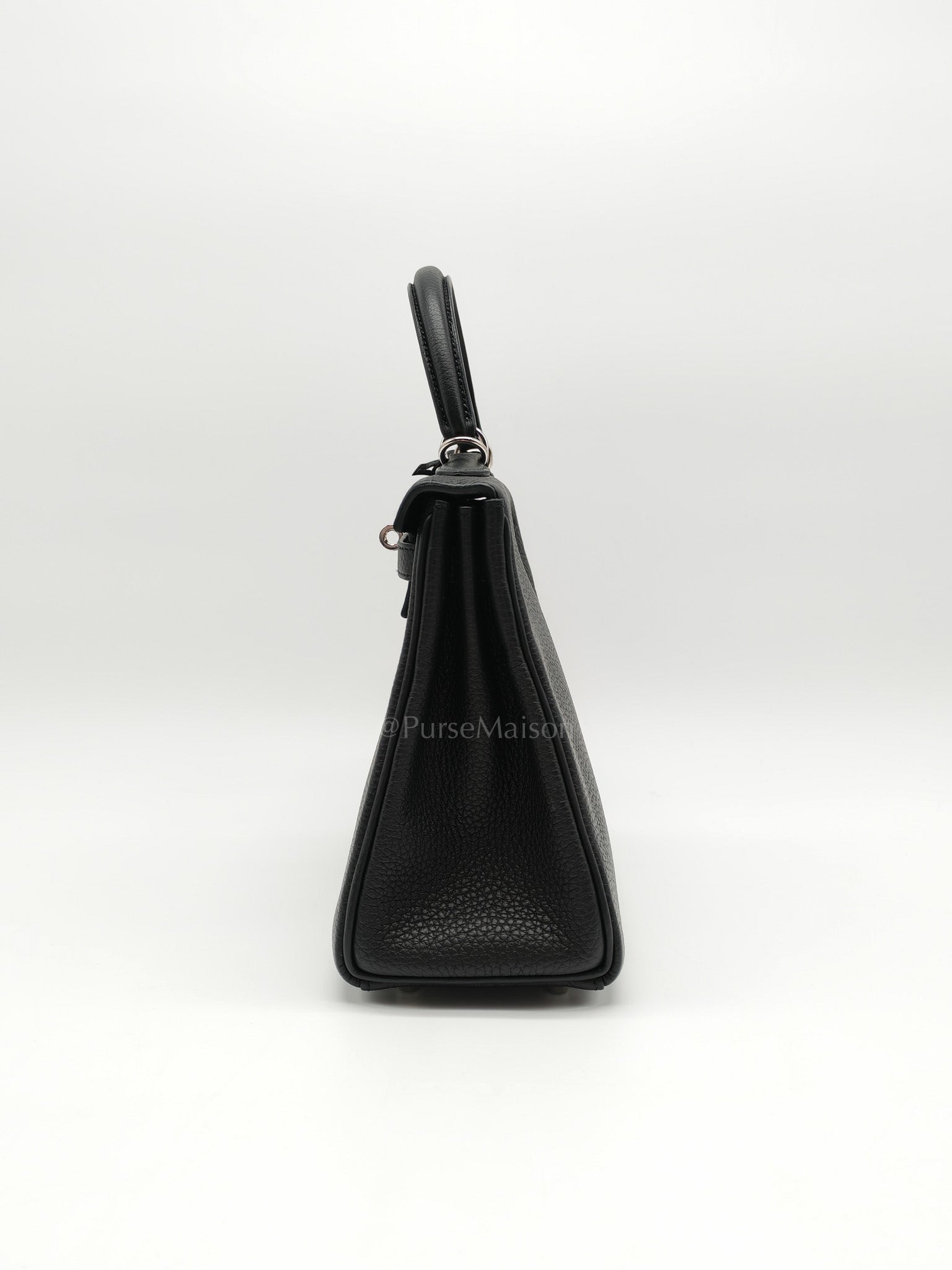 Kelly 25 Retourne in Black Togo Leather Palladium Hardware Stamp B(2023) | Purse Maison Luxury Bags Shop