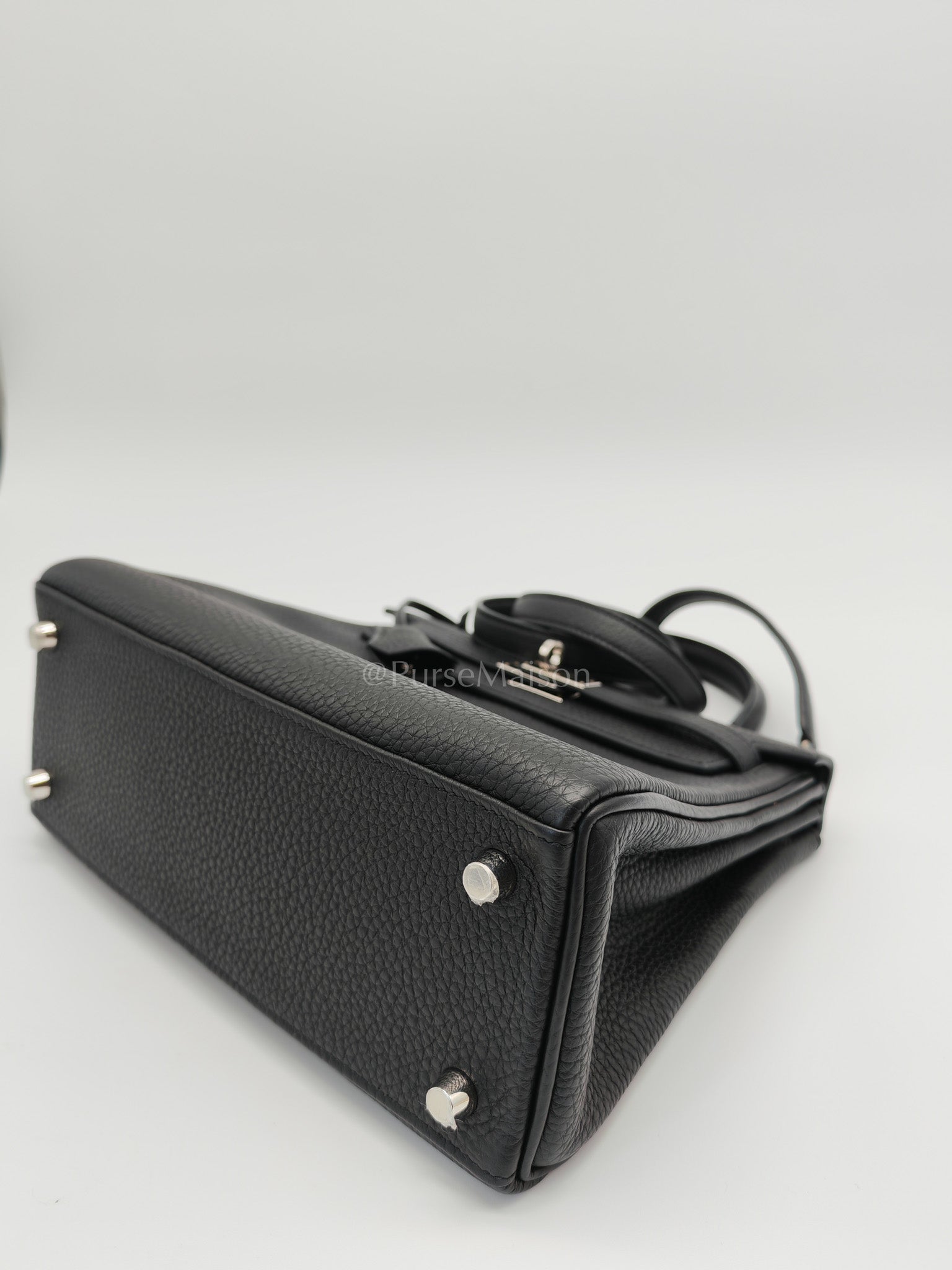 Kelly 25 Retourne in Black Togo Leather Palladium Hardware Stamp B(2023) | Purse Maison Luxury Bags Shop