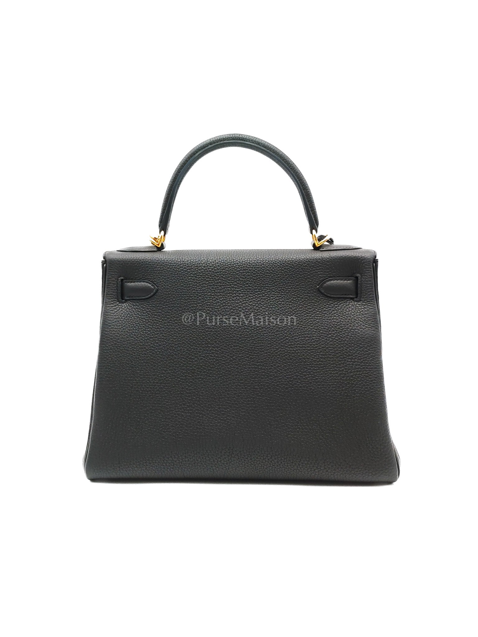 Kelly 28 Black/Noir Togo Leather in Gold Hardware Stamp C(2018) | Purse Maison Luxury Bags Shop