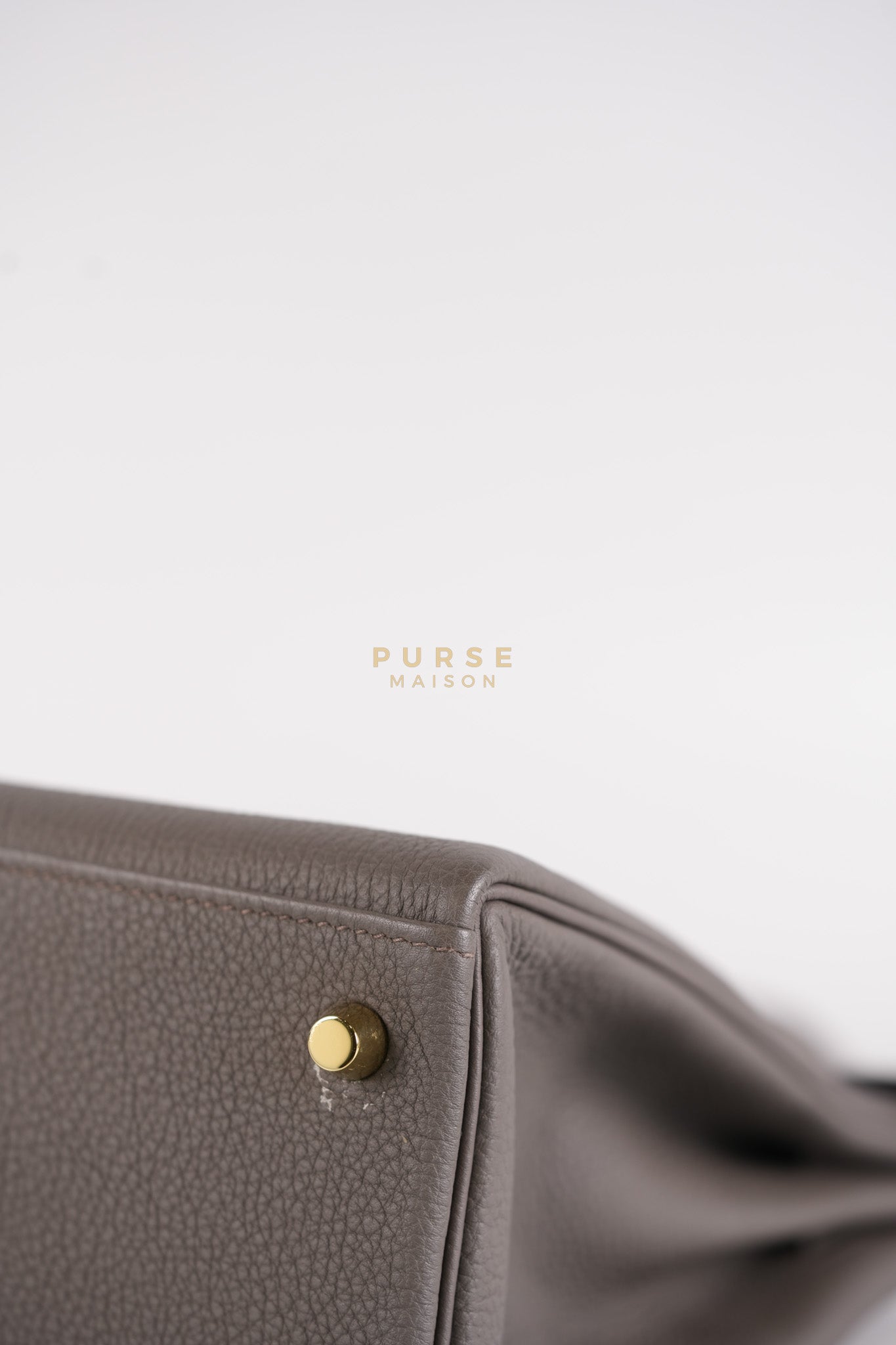 Kelly 28 Retourne Etain in Togo Leather and Gold Hardware Stamp A (2017) | Purse Maison Luxury Bags Shop