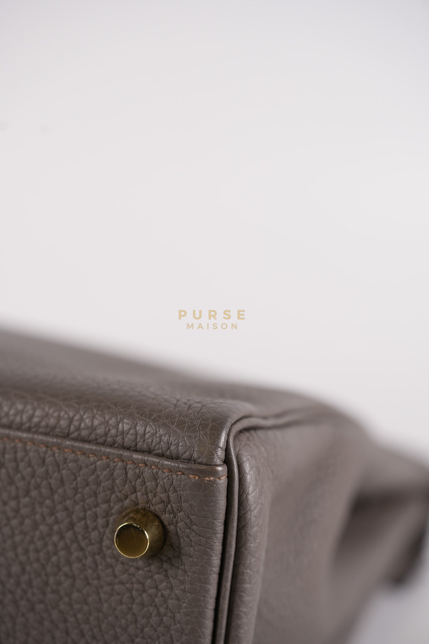 Kelly 28 Retourne Etain in Togo Leather and Gold Hardware Stamp A (2017) | Purse Maison Luxury Bags Shop