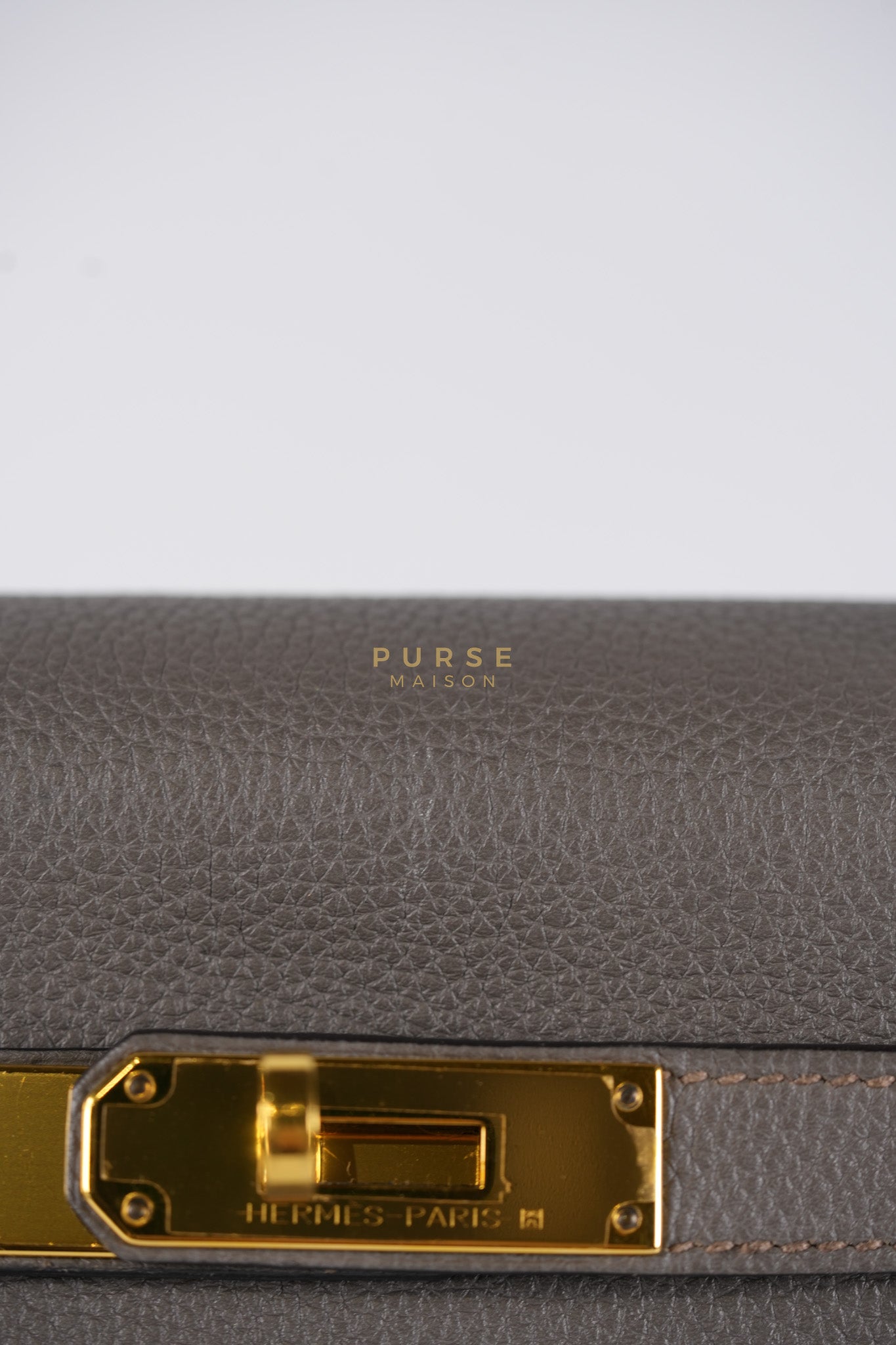 Kelly 28 Retourne Etain in Togo Leather and Gold Hardware Stamp A (2017) | Purse Maison Luxury Bags Shop