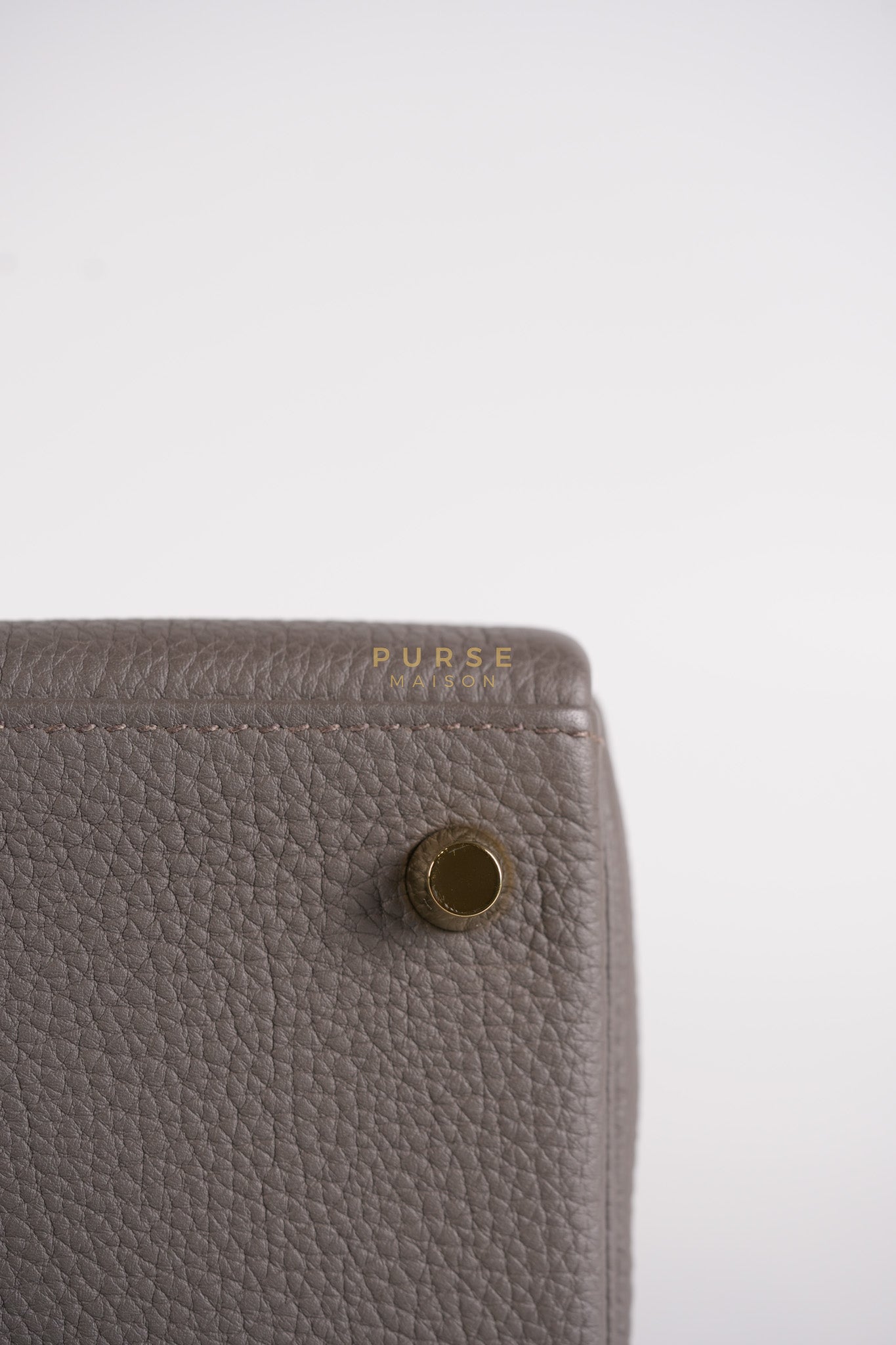 Kelly 28 Retourne Etain in Togo Leather and Gold Hardware Stamp A (2017) | Purse Maison Luxury Bags Shop