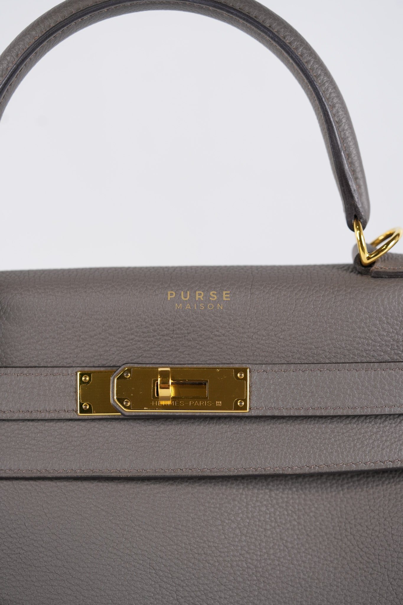 Kelly 28 Retourne Etain in Togo Leather and Gold Hardware Stamp A (2017) | Purse Maison Luxury Bags Shop