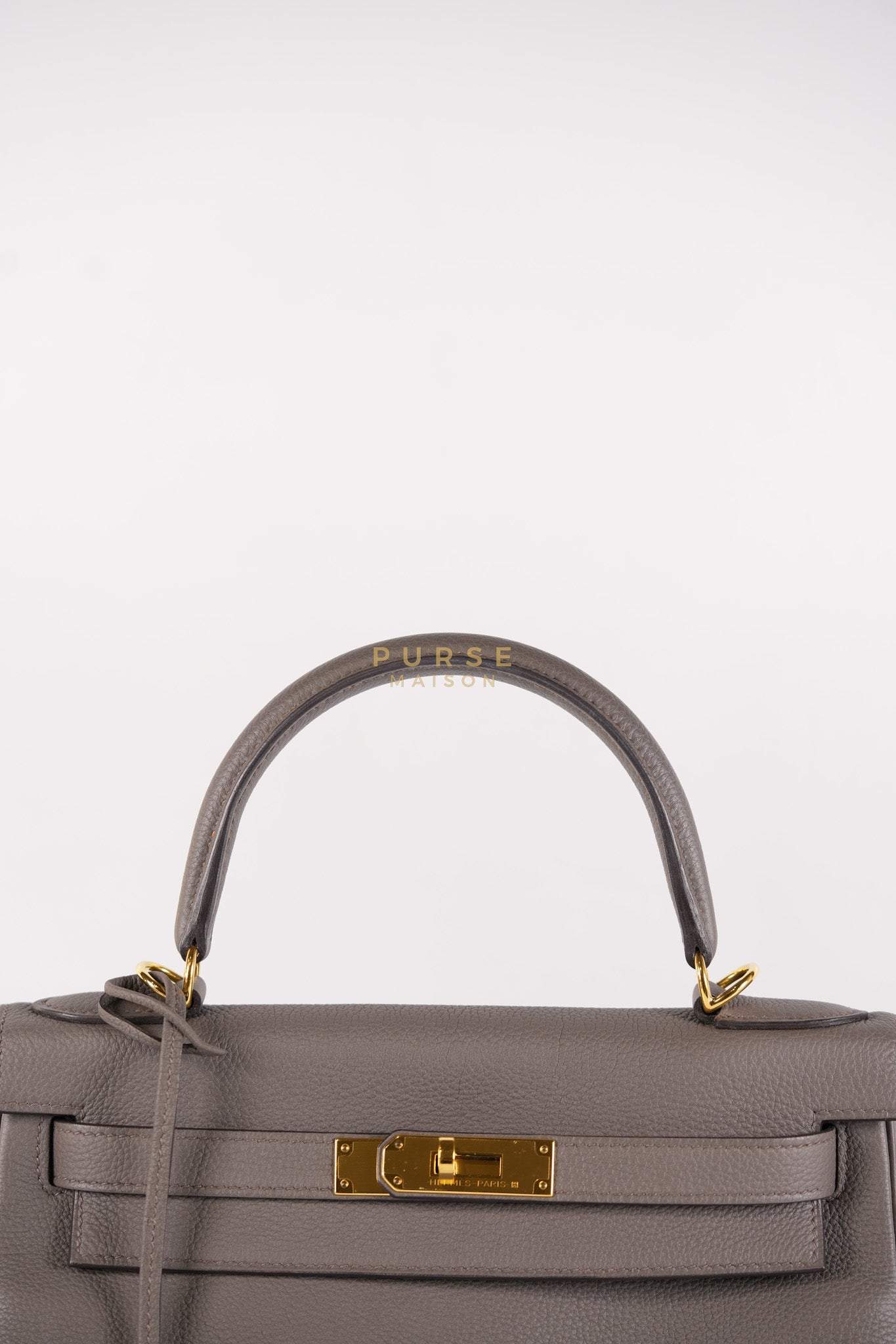 Kelly 28 Retourne Etain in Togo Leather and Gold Hardware Stamp A (2017) | Purse Maison Luxury Bags Shop