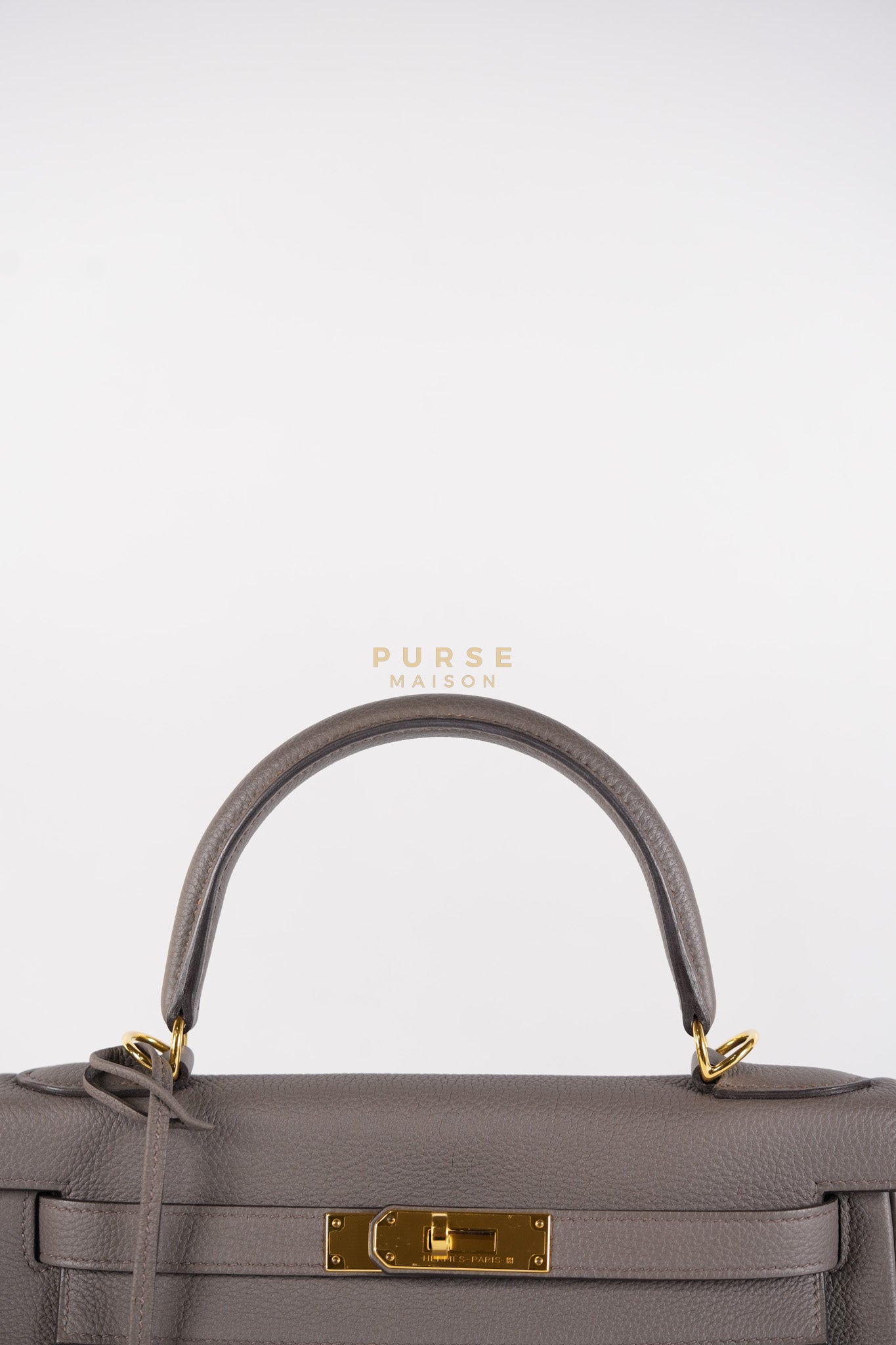 Kelly 28 Retourne Etain in Togo Leather and Gold Hardware Stamp A (2017) | Purse Maison Luxury Bags Shop