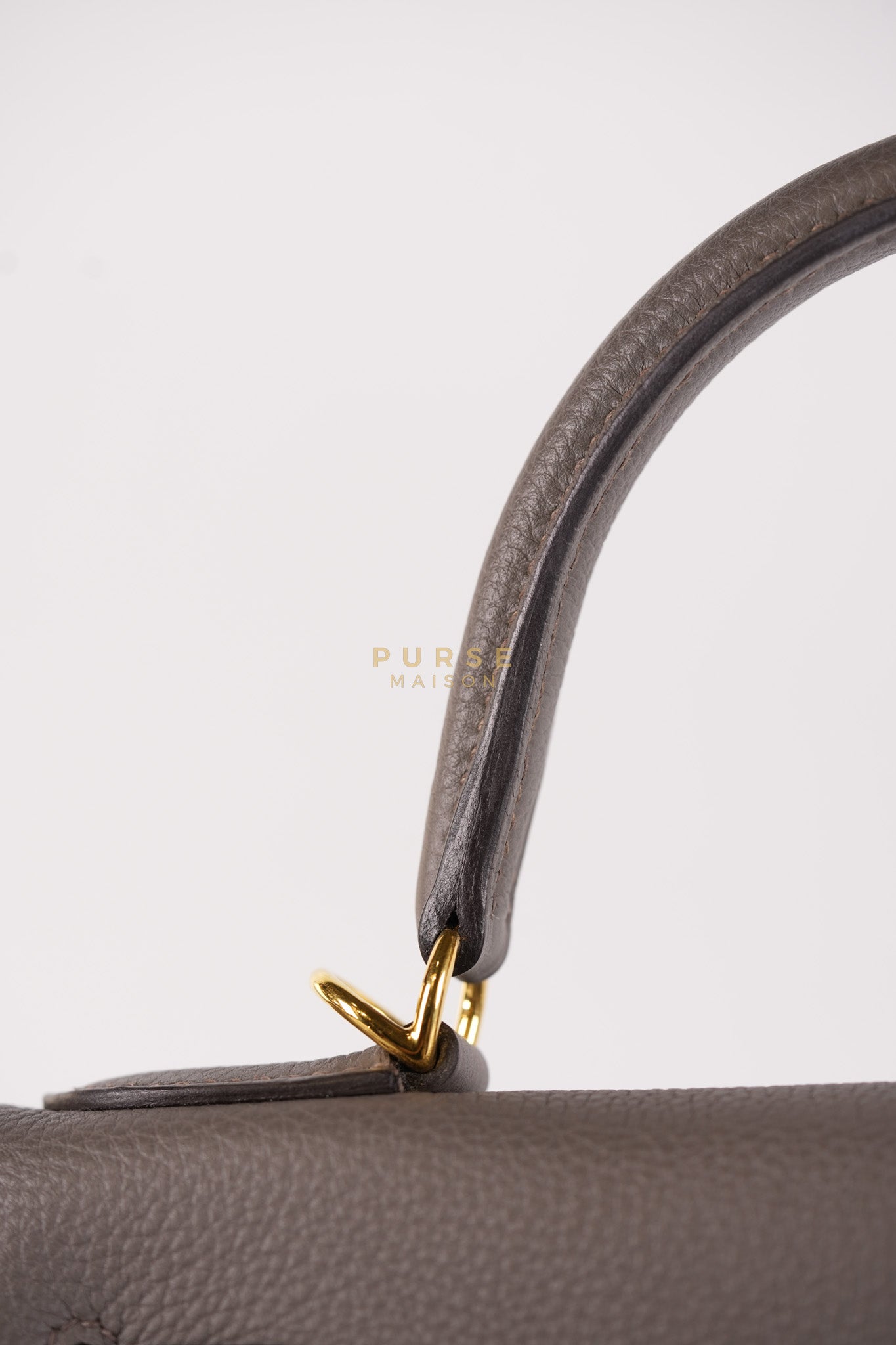 Kelly 28 Retourne Etain in Togo Leather and Gold Hardware Stamp A (2017) | Purse Maison Luxury Bags Shop