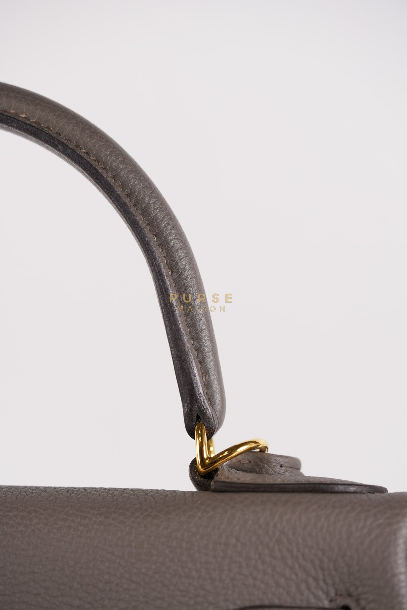 Kelly 28 Retourne Etain in Togo Leather and Gold Hardware Stamp A (2017) | Purse Maison Luxury Bags Shop