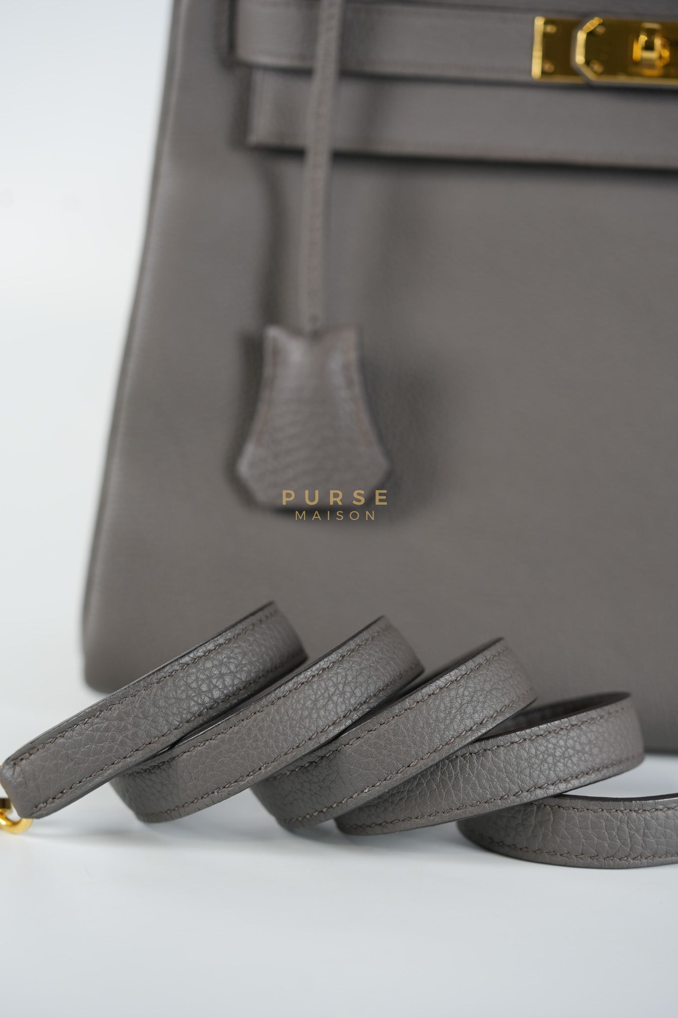 Kelly 28 Retourne Etain in Togo Leather and Gold Hardware Stamp A (2017) | Purse Maison Luxury Bags Shop