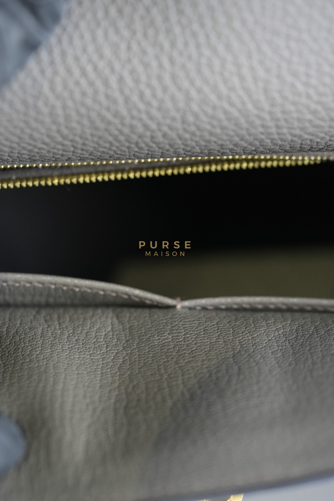 Kelly 28 Retourne Etain in Togo Leather and Gold Hardware Stamp A (2017) | Purse Maison Luxury Bags Shop