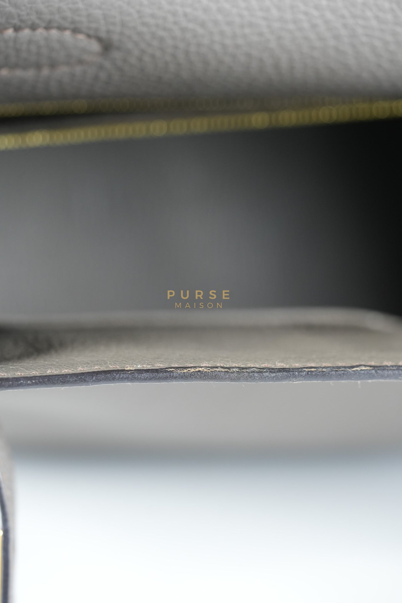 Kelly 28 Retourne Etain in Togo Leather and Gold Hardware Stamp A (2017) | Purse Maison Luxury Bags Shop