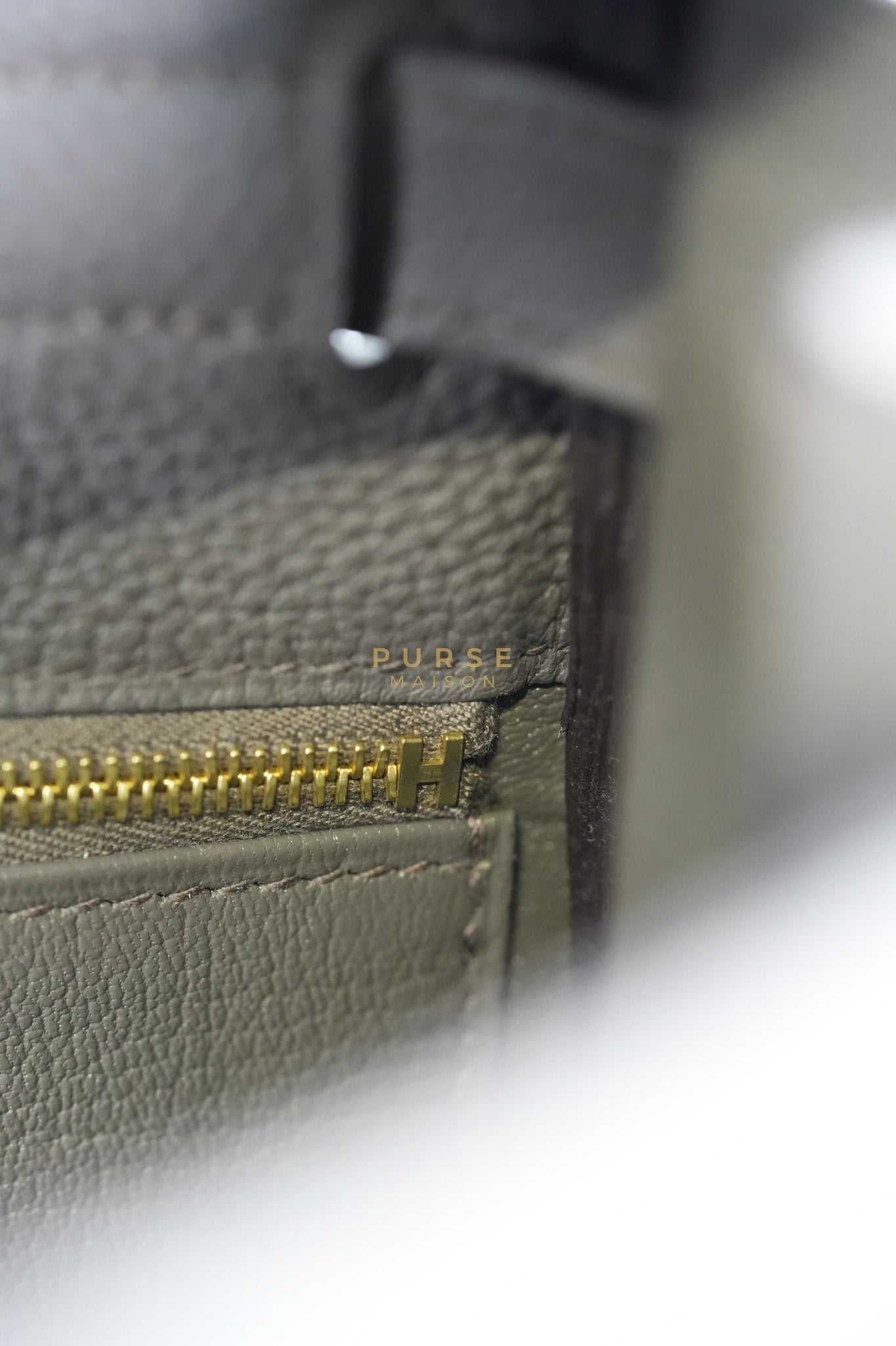 Kelly 28 Retourne Etain in Togo Leather and Gold Hardware Stamp A (2017) | Purse Maison Luxury Bags Shop