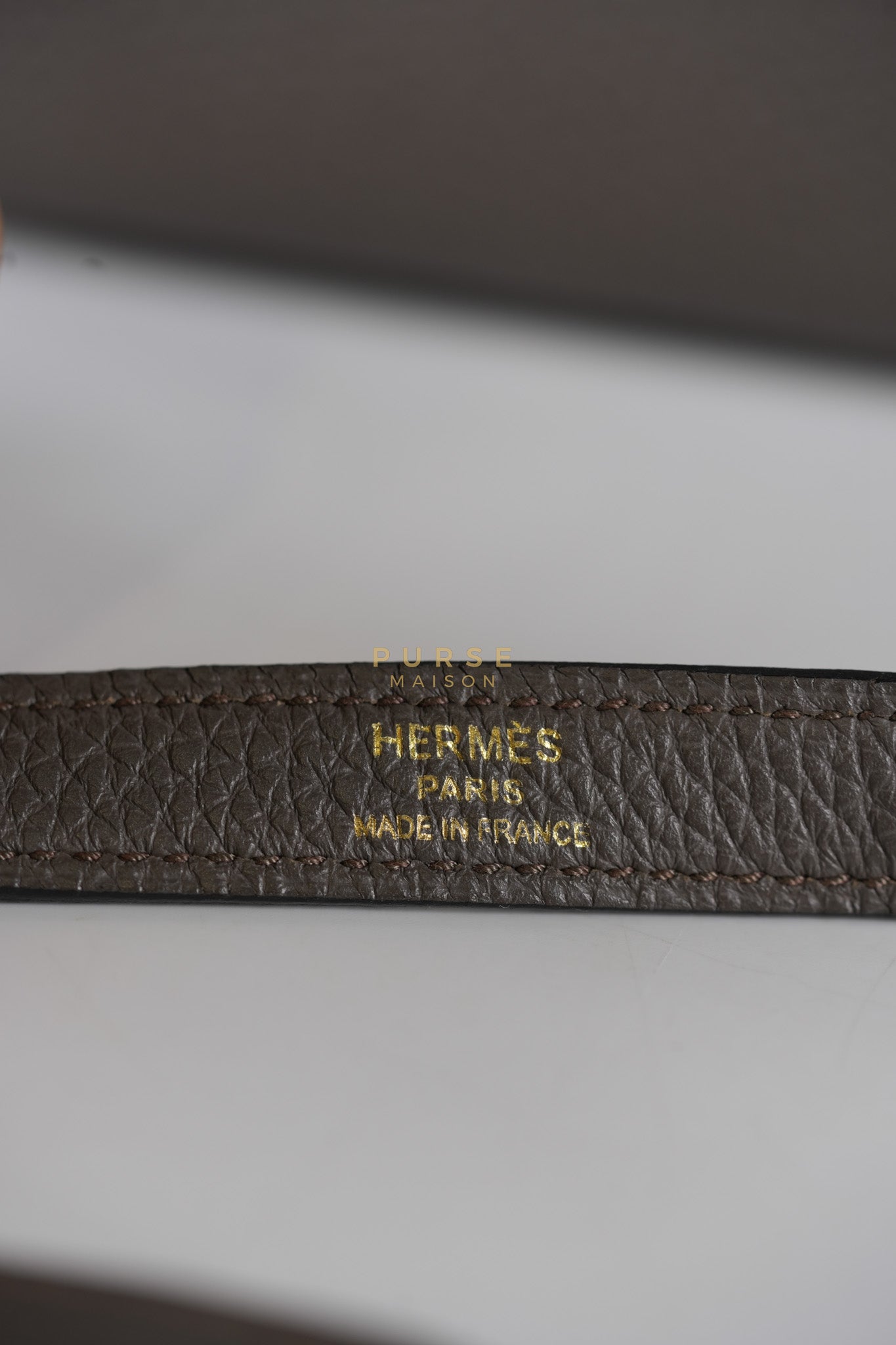 Kelly 28 Retourne Etain in Togo Leather and Gold Hardware Stamp A (2017) | Purse Maison Luxury Bags Shop