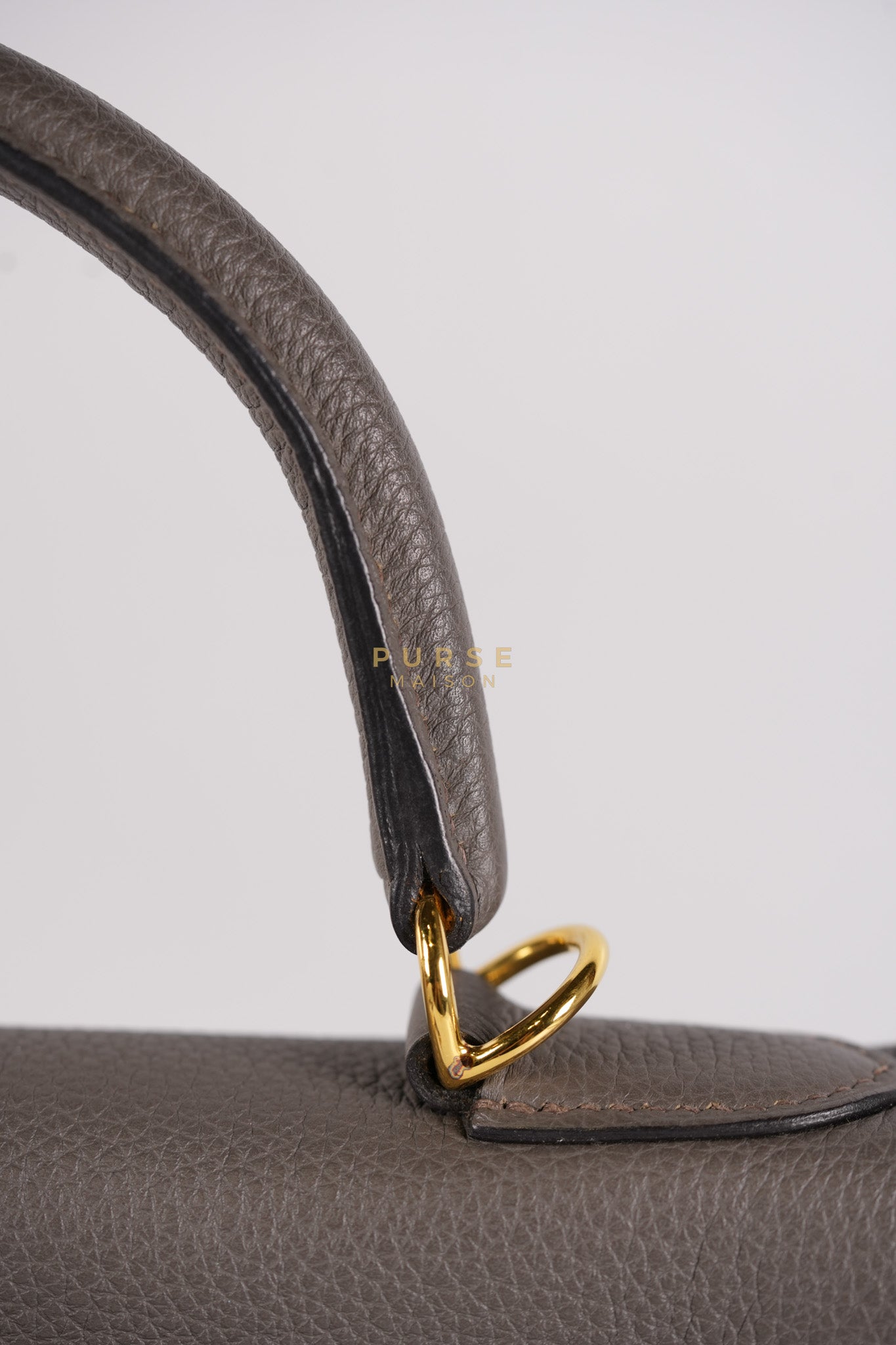 Kelly 28 Retourne Etain in Togo Leather and Gold Hardware Stamp A (2017) | Purse Maison Luxury Bags Shop