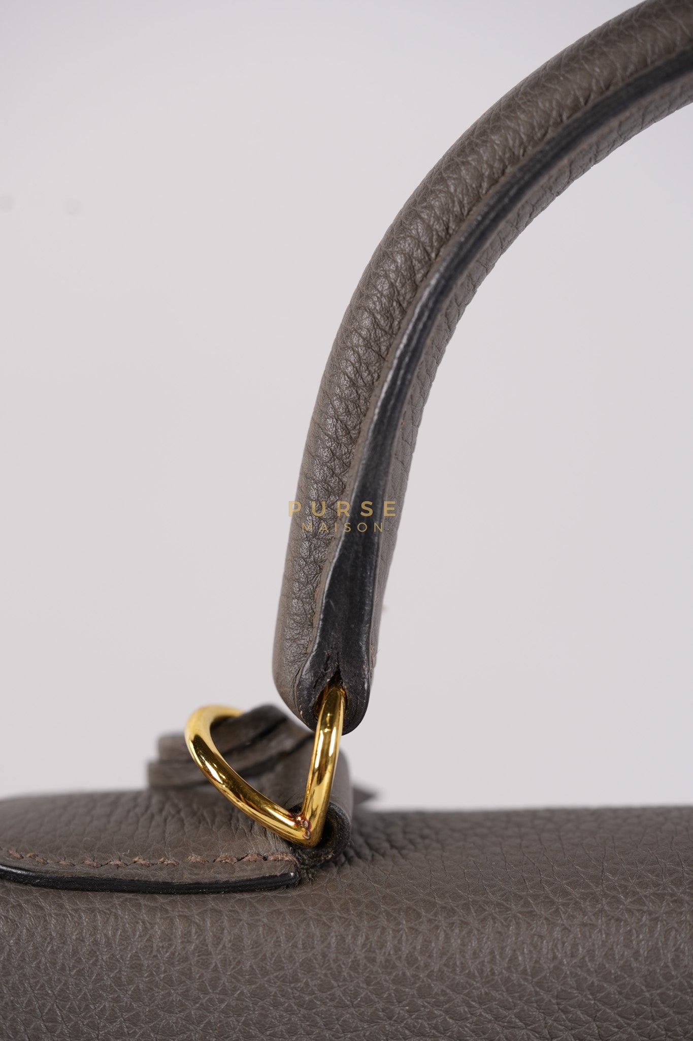 Kelly 28 Retourne Etain in Togo Leather and Gold Hardware Stamp A (2017) | Purse Maison Luxury Bags Shop