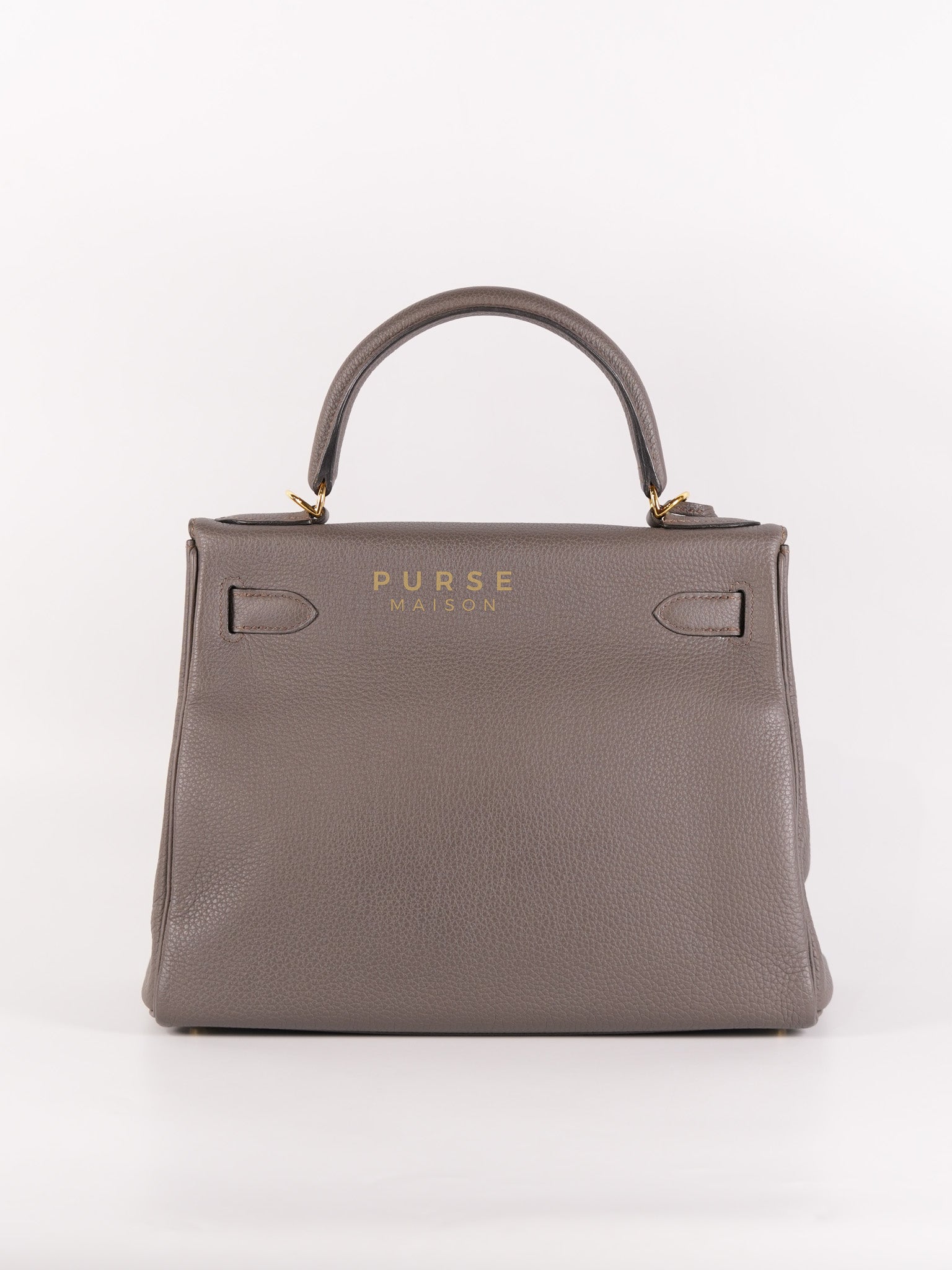 Kelly 28 Retourne Etain in Togo Leather and Gold Hardware Stamp A (2017) | Purse Maison Luxury Bags Shop