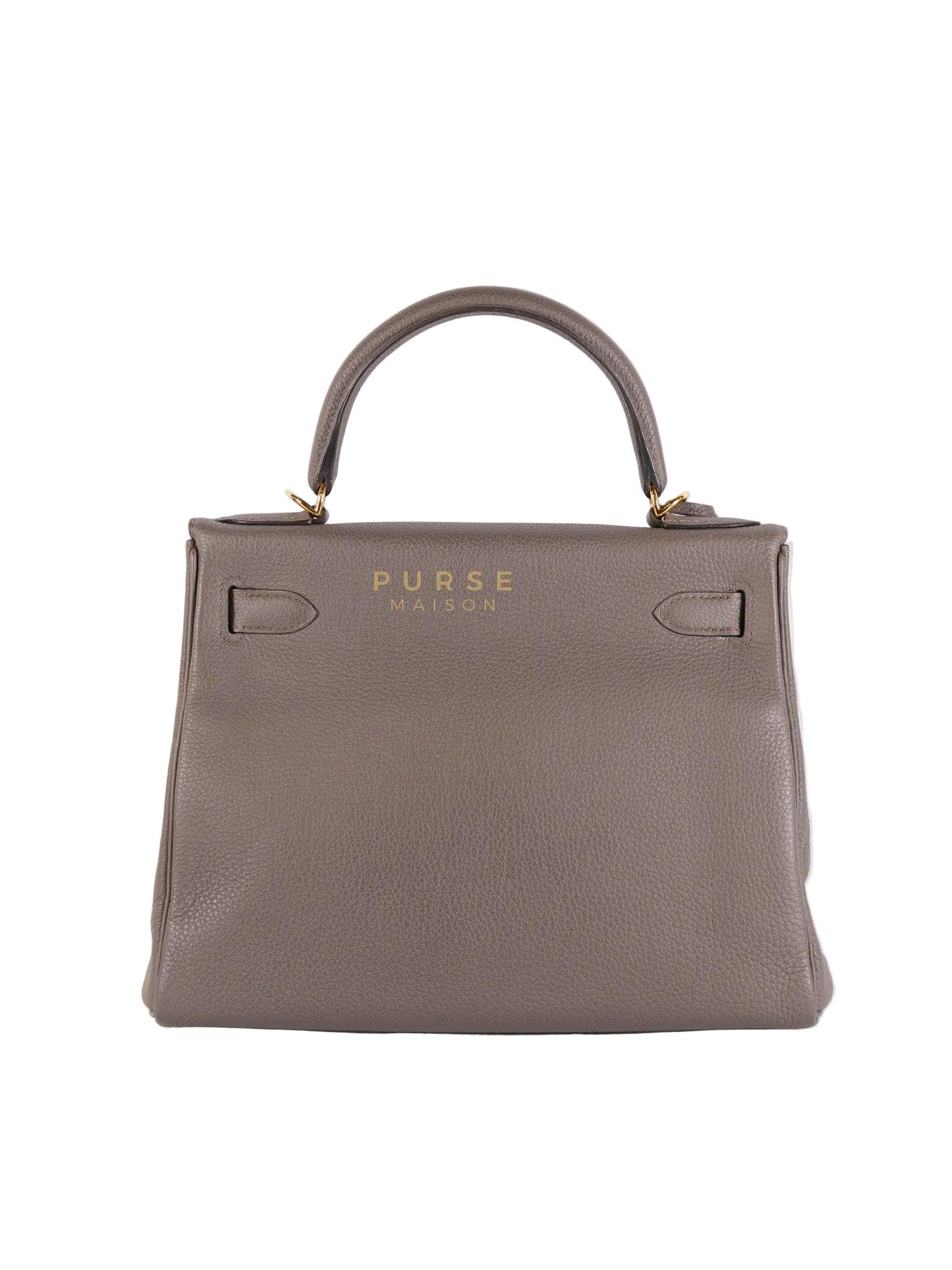 Kelly 28 Retourne Etain in Togo Leather and Gold Hardware Stamp A (2017) | Purse Maison Luxury Bags Shop
