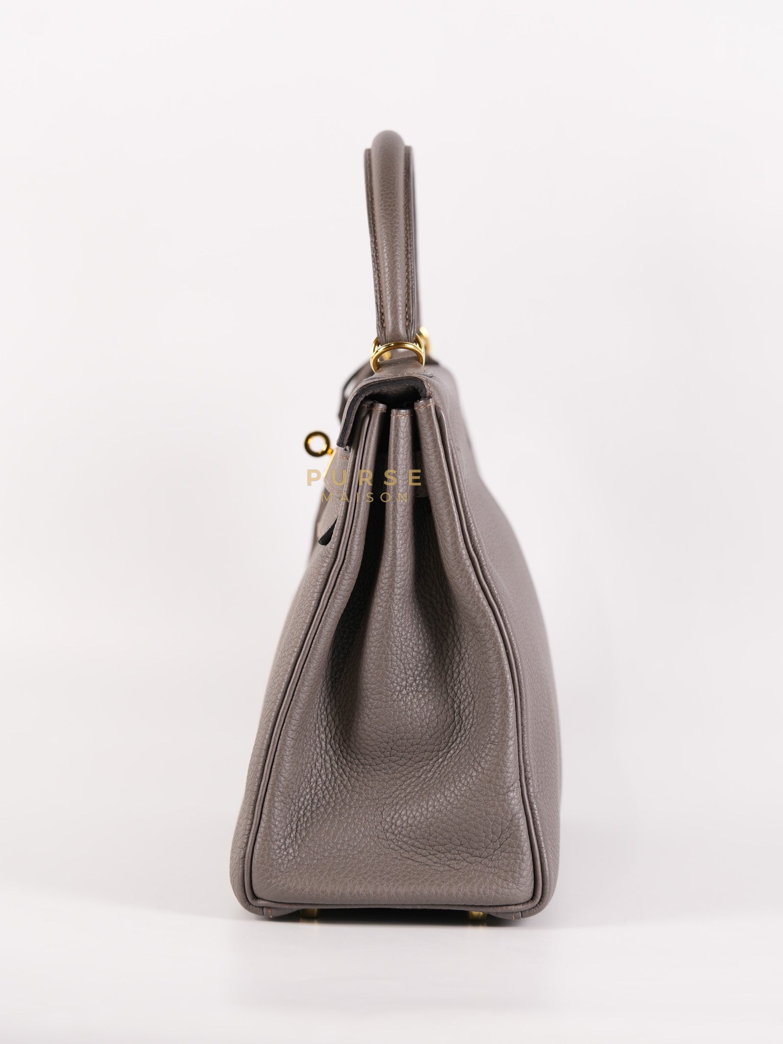 Kelly 28 Retourne Etain in Togo Leather and Gold Hardware Stamp A (2017) | Purse Maison Luxury Bags Shop