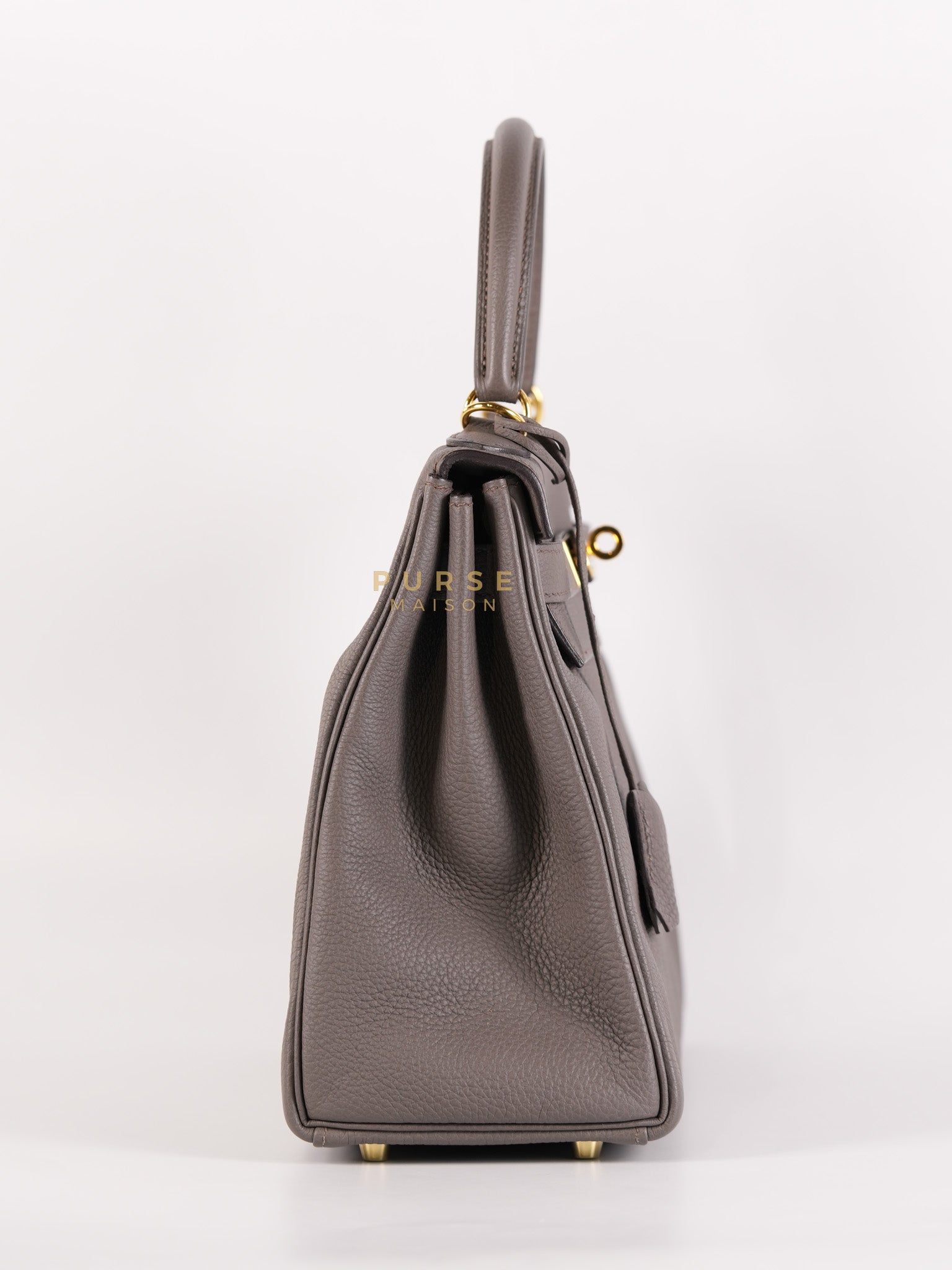 Kelly 28 Retourne Etain in Togo Leather and Gold Hardware Stamp A (2017) | Purse Maison Luxury Bags Shop