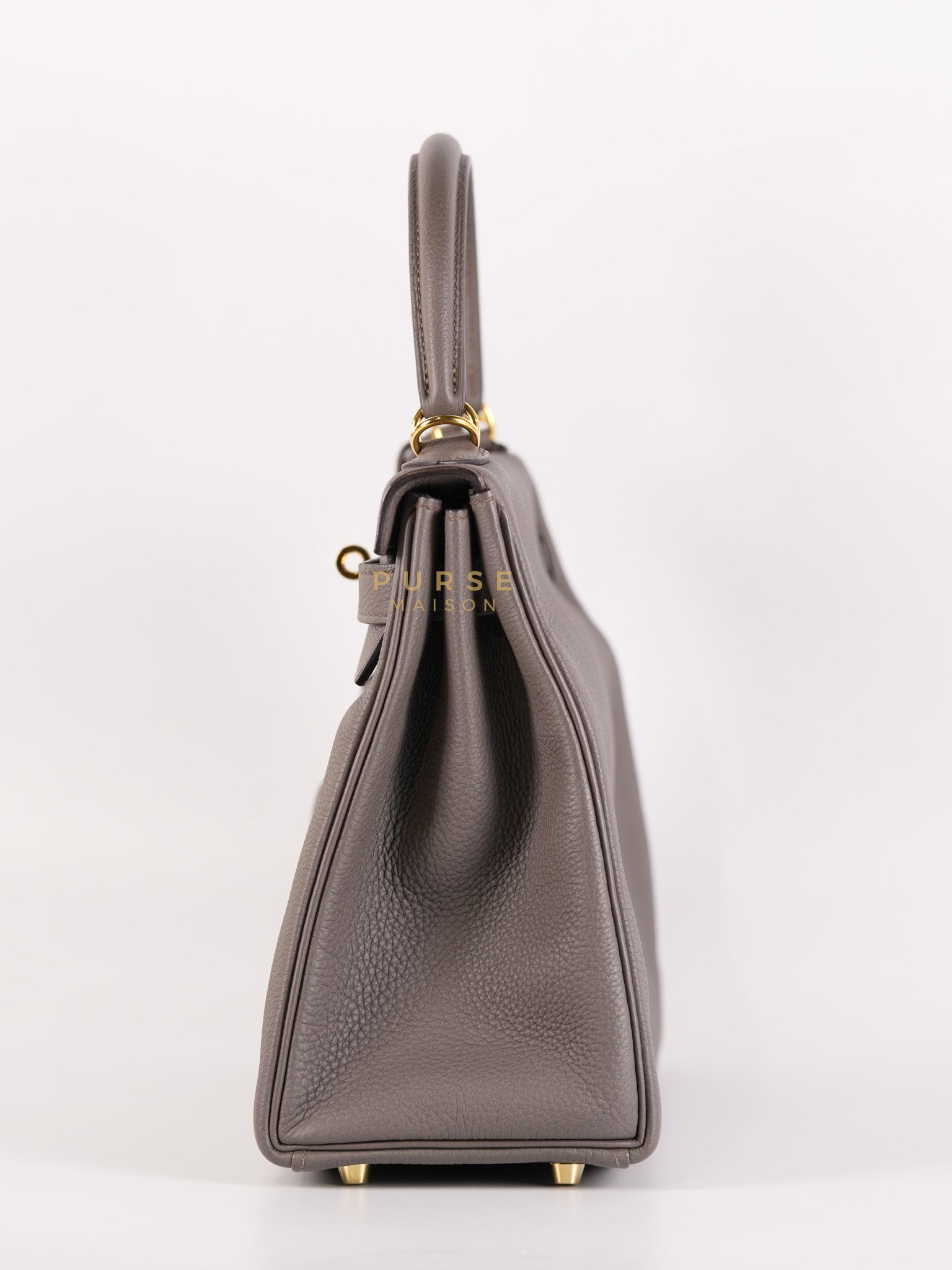 Kelly 28 Retourne Etain in Togo Leather and Gold Hardware Stamp A (2017) | Purse Maison Luxury Bags Shop