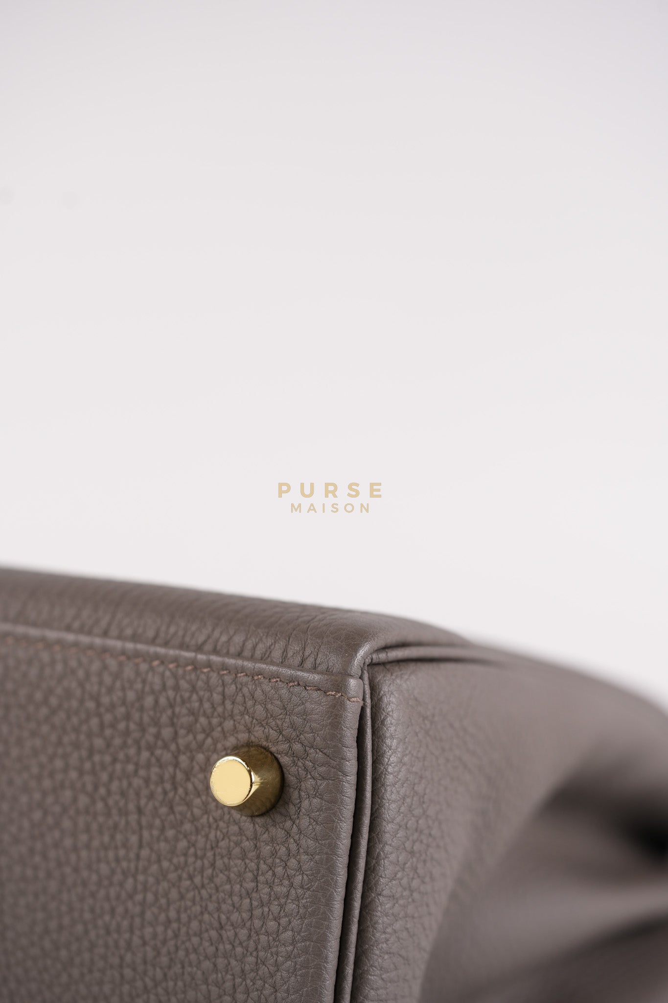 Kelly 28 Retourne Etain in Togo Leather and Gold Hardware Stamp A (2017) | Purse Maison Luxury Bags Shop