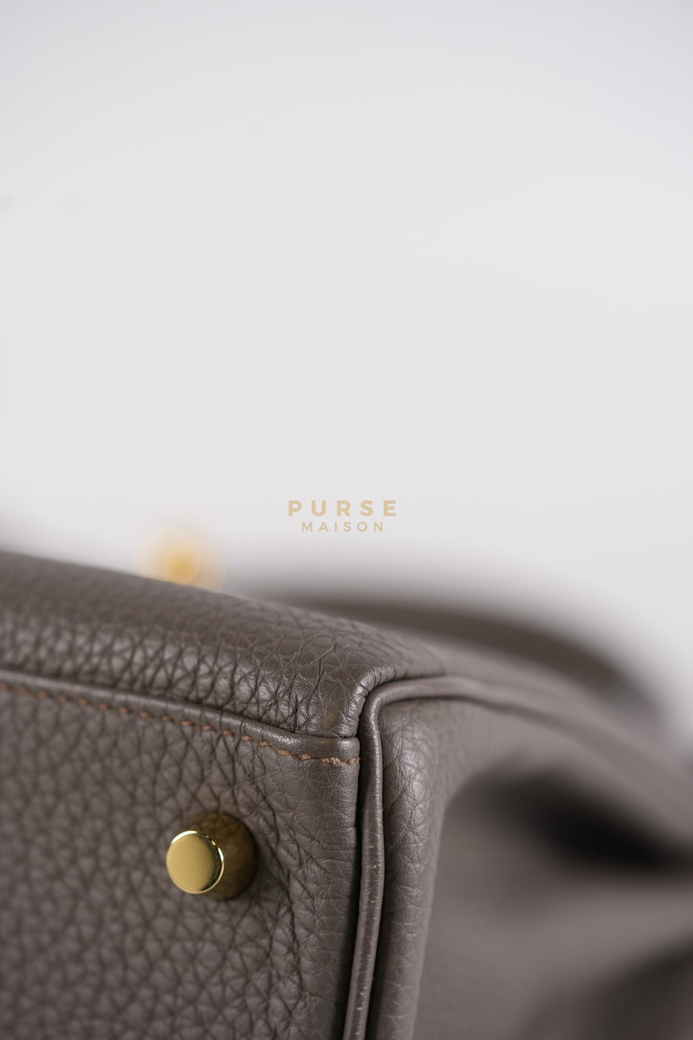 Kelly 28 Retourne Etain in Togo Leather and Gold Hardware Stamp A (2017) | Purse Maison Luxury Bags Shop