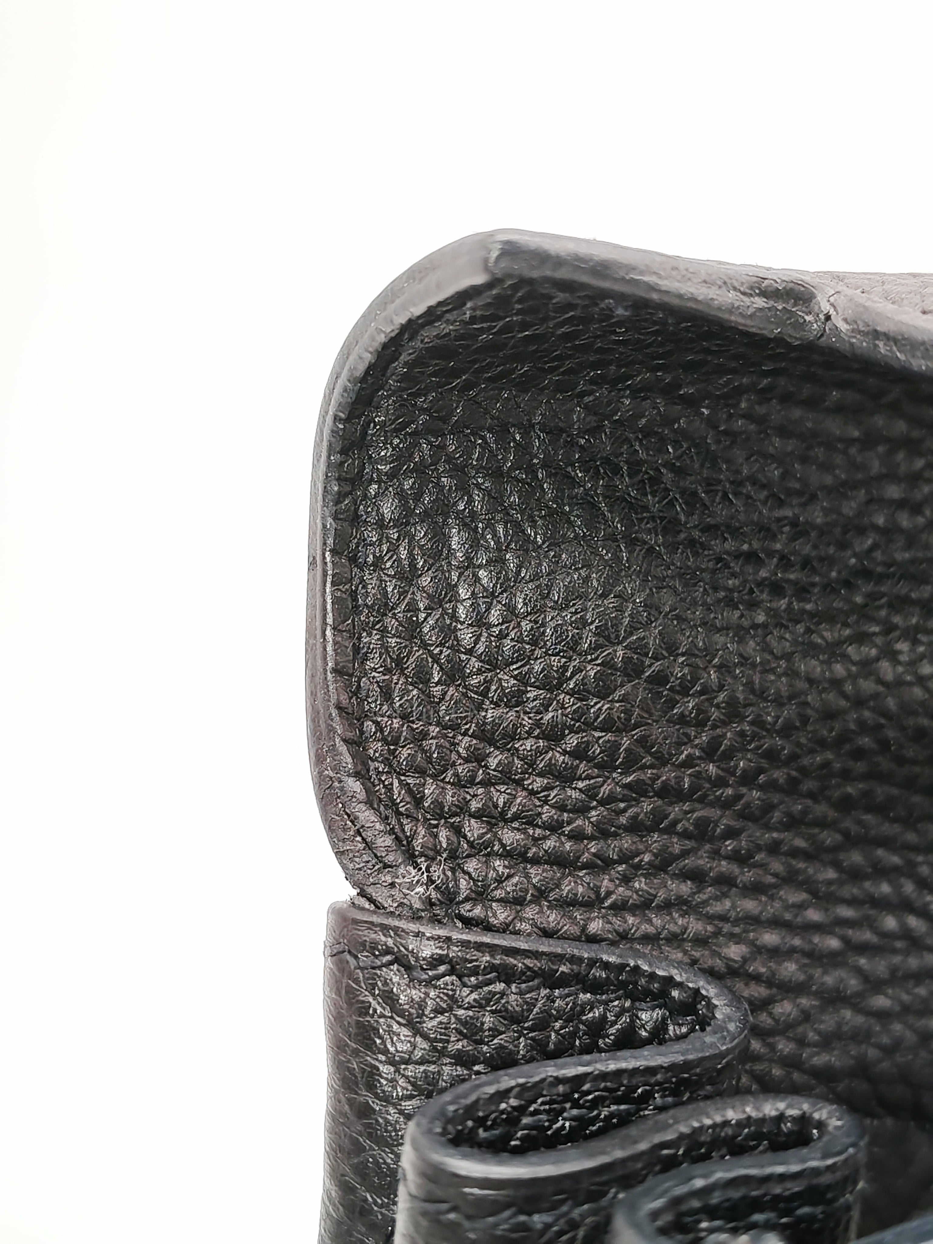 Kelly 28 Retourne in Black Togo Leather & Gold Hardware Stamp Square M (2009) | Purse Maison Luxury Bags Shop