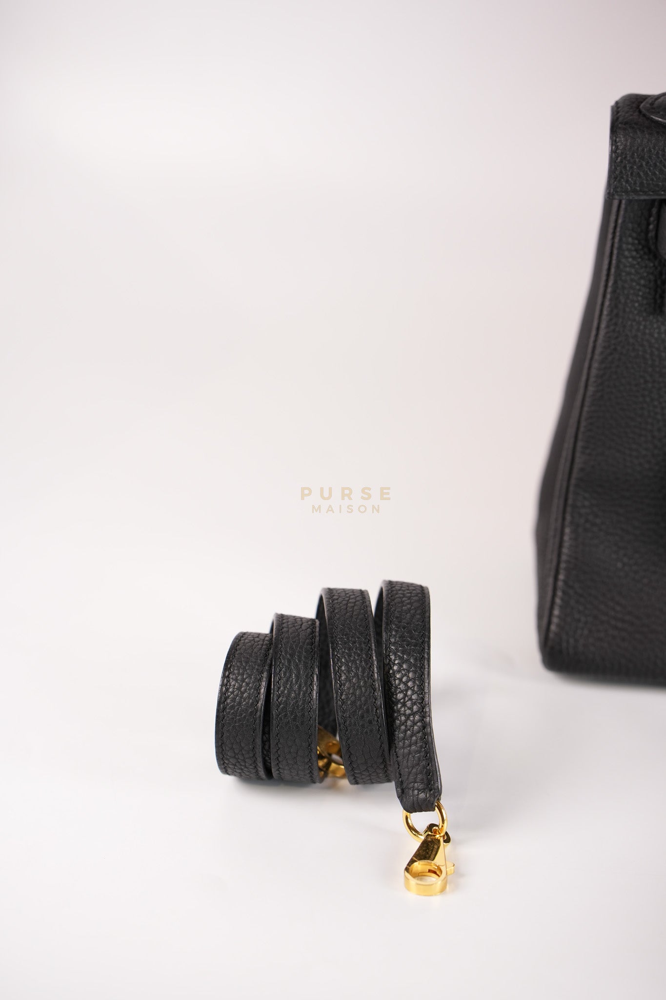 Kelly 28 Retourne in Black Togo Leather in Gold Hardware Stamp X (2016) | Purse Maison Luxury Bags Shop