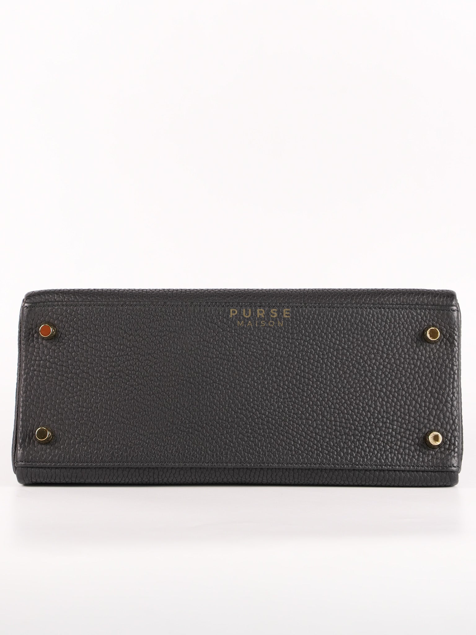 Kelly 28 Retourne in Black Togo Leather in Gold Hardware Stamp X (2016) | Purse Maison Luxury Bags Shop