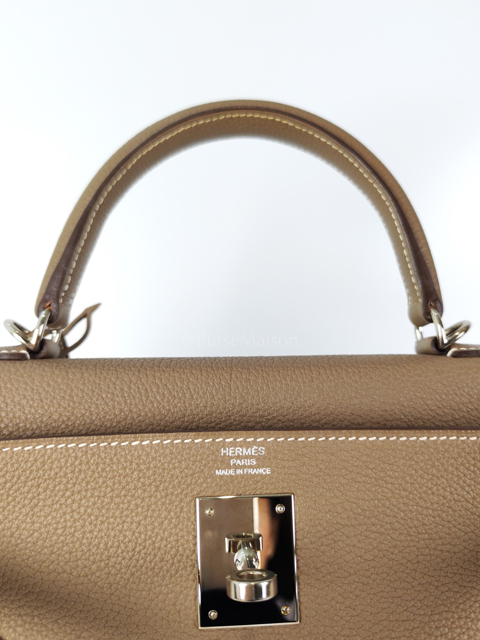 Kelly 28 Retourne in Epsom Leather and Palladium Hardware Stamp D (2019) | Purse Maison Luxury Bags Shop