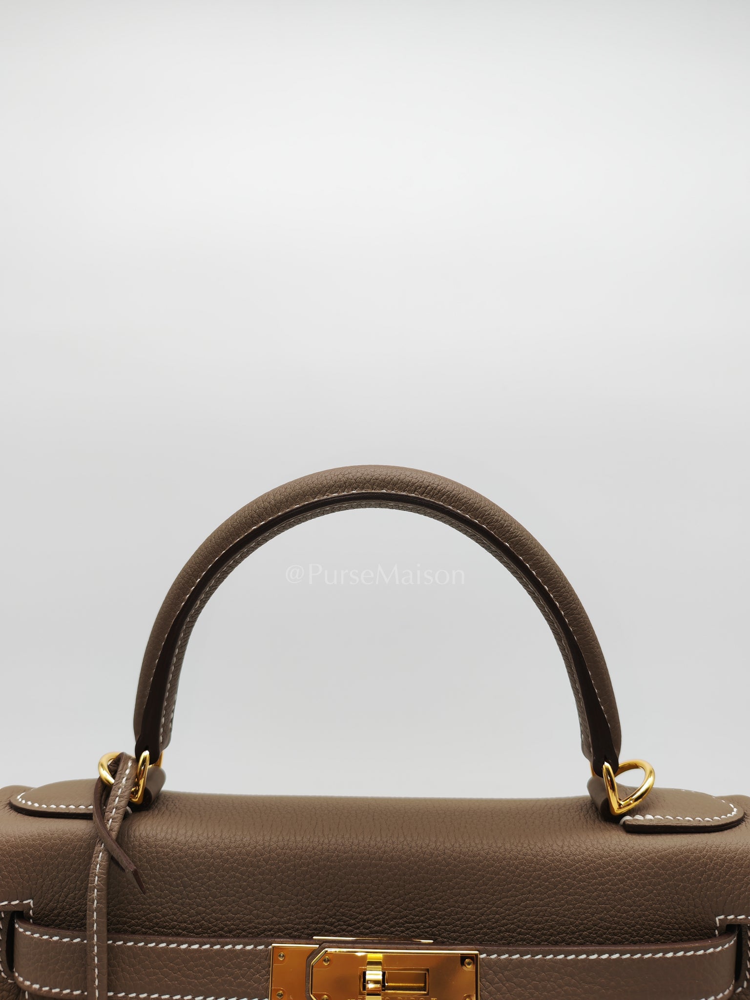 Kelly 28 Retourne in Etoupe Togo Leather and Gold Hardware Stamp U (2022) | Purse Maison Luxury Bags Shop