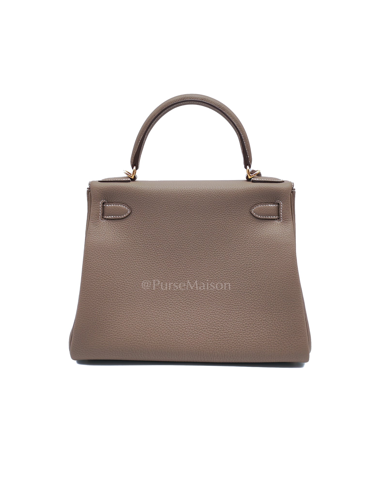 Kelly 28 Retourne in Etoupe Togo Leather and Gold Hardware Stamp U (2022) | Purse Maison Luxury Bags Shop