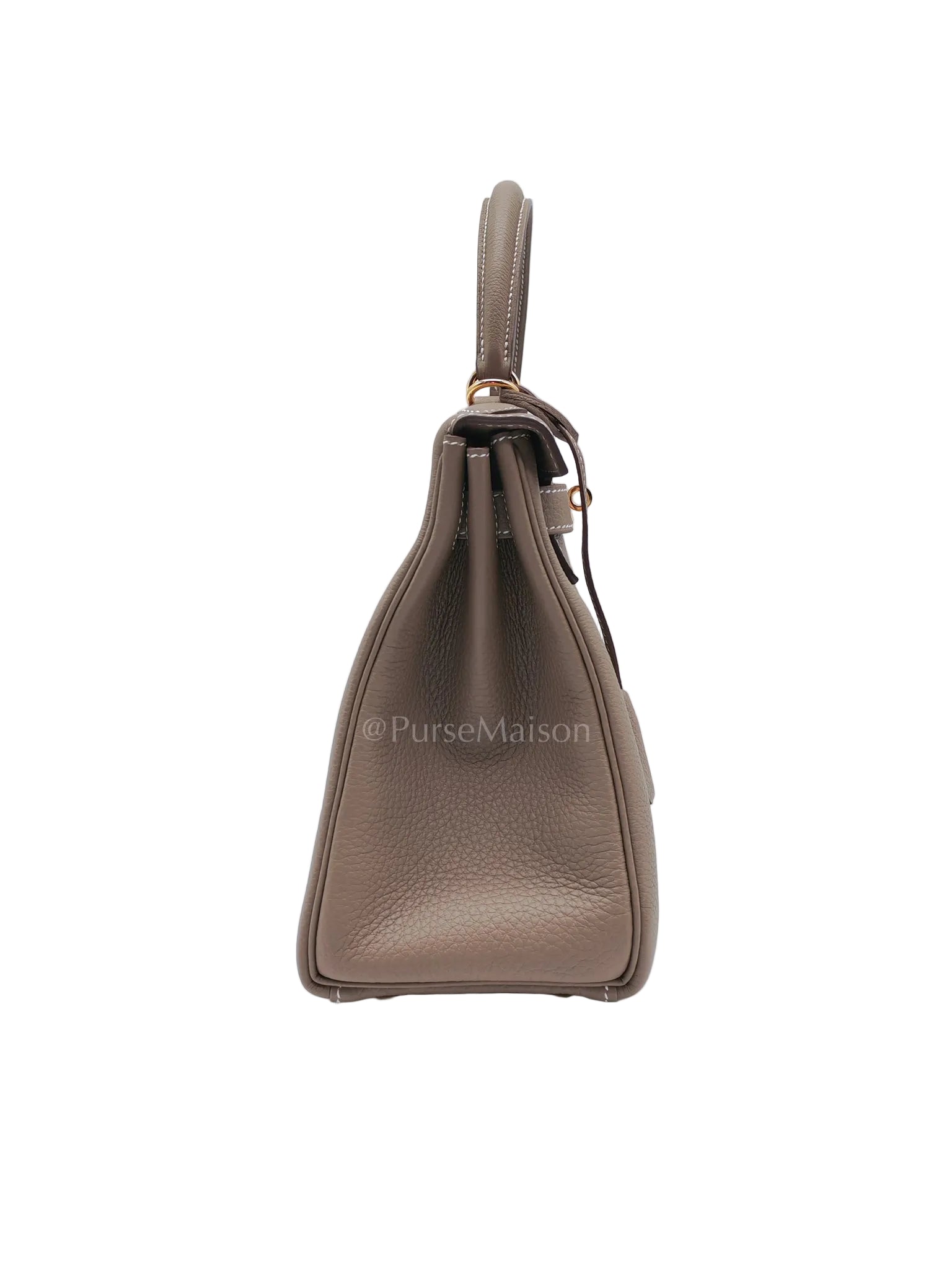 Kelly 28 Retourne in Etoupe Togo Leather and Gold Hardware Stamp U (2022) | Purse Maison Luxury Bags Shop