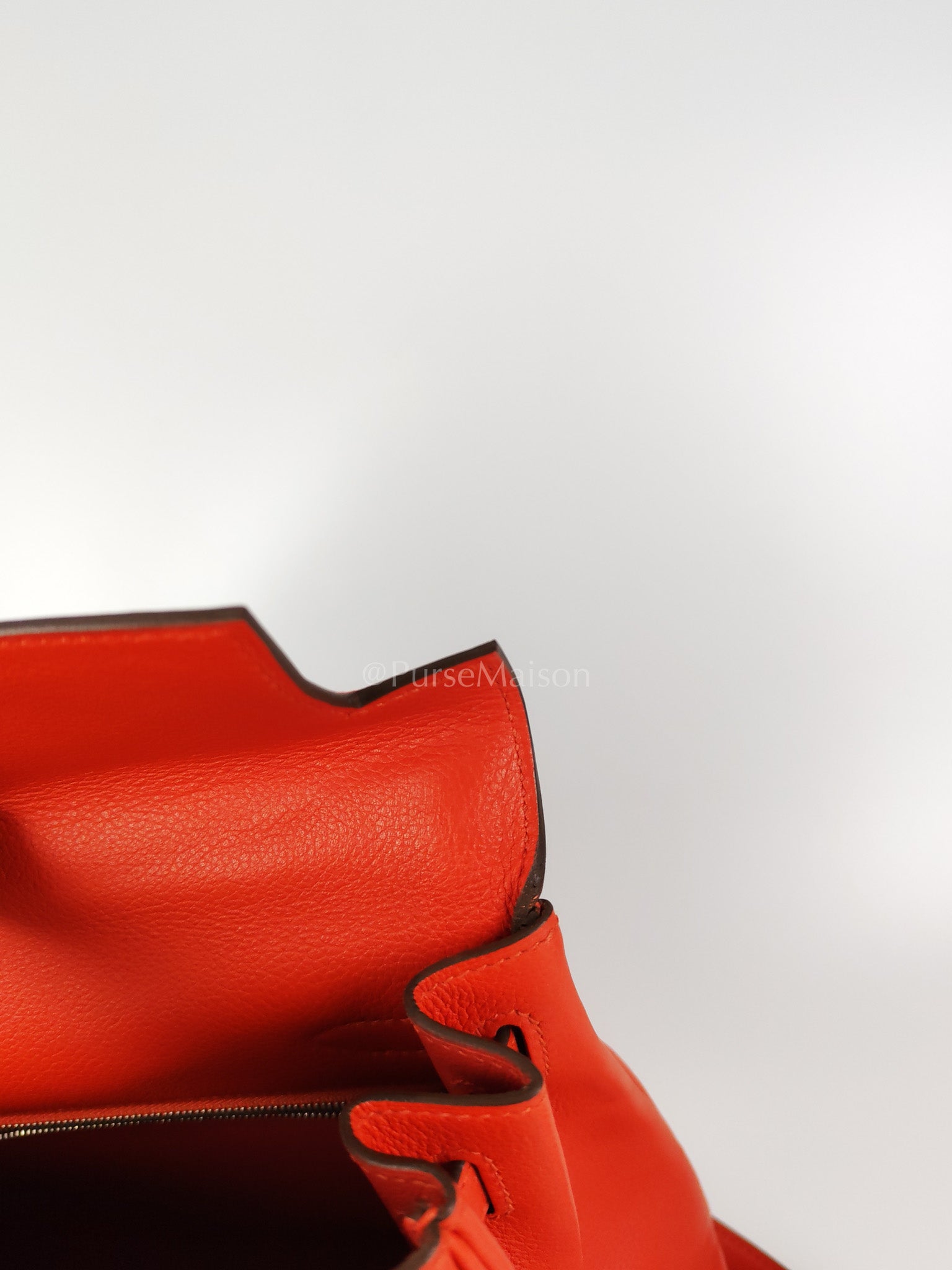 Kelly 28 Retourne in Rouge Tomate Evercolor in Palladium Hardware Stamp X (2016) | Purse Maison Luxury Bags Shop