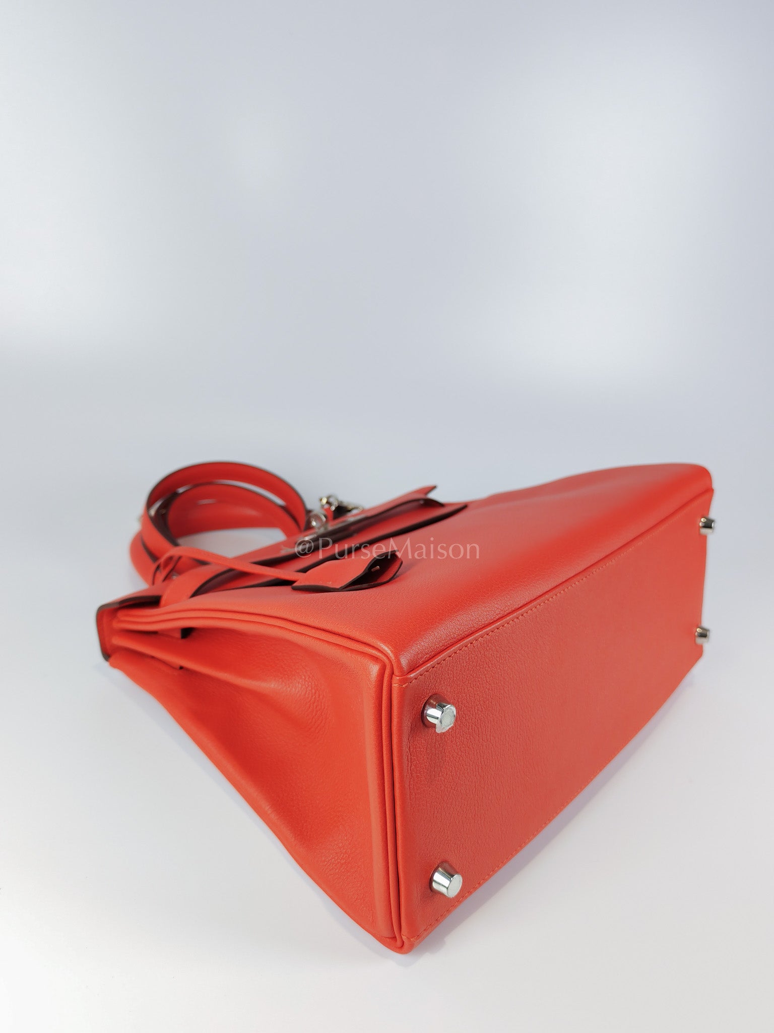 Kelly 28 Retourne in Rouge Tomate Evercolor in Palladium Hardware Stamp X (2016) | Purse Maison Luxury Bags Shop